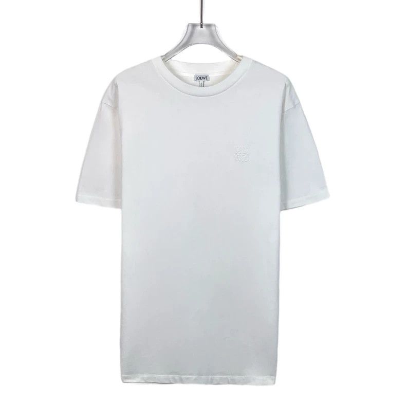 Loewe Loewe White logo embroidered cotton round neck short sleev Size S / US 4 / IT 40 - 1 Thumbnail