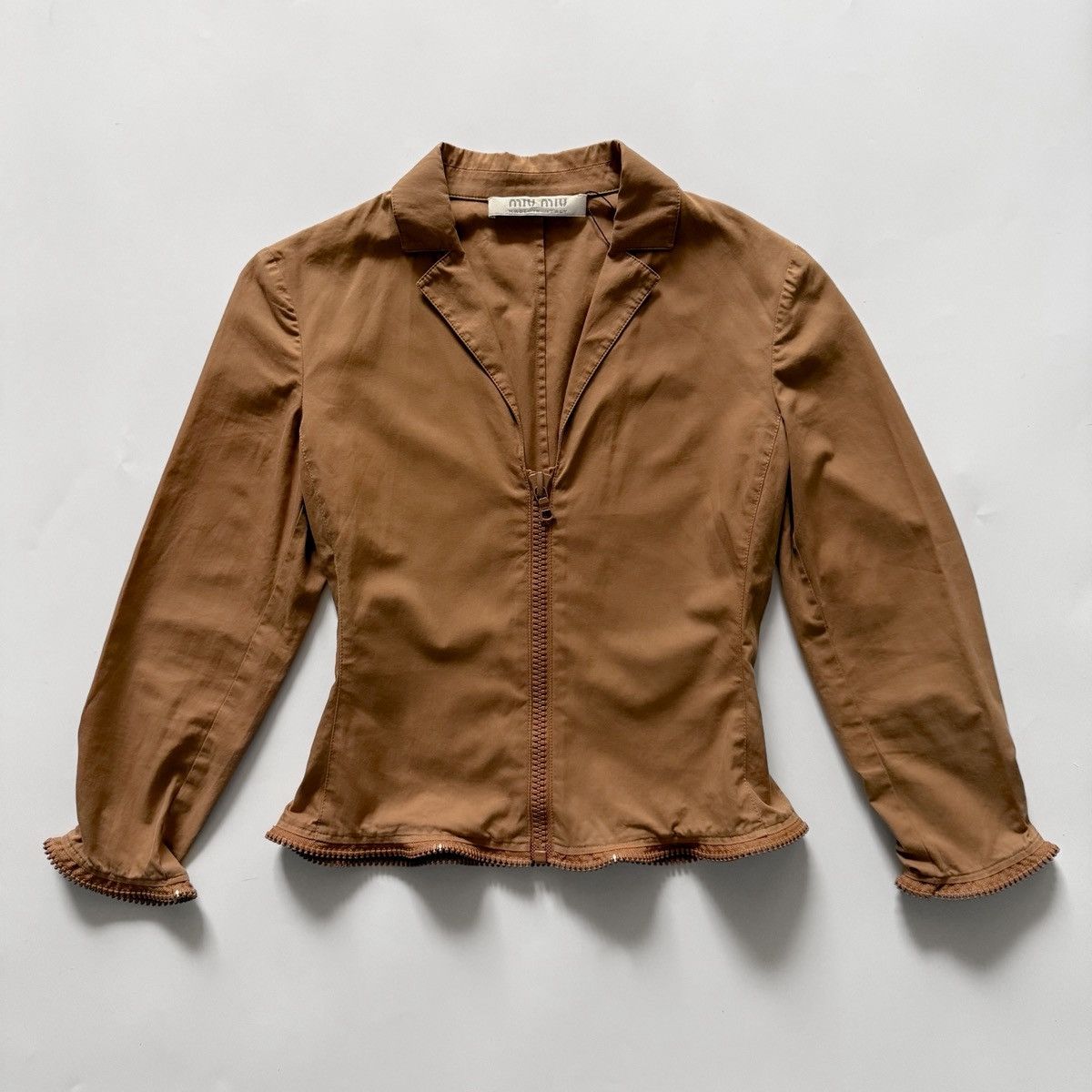 Miu Miu Vintage Miu Miu - Prada era Exposed Zipper Trim Jacket Size M / US 6-8 / IT 42-44 - 1 Thumbnail