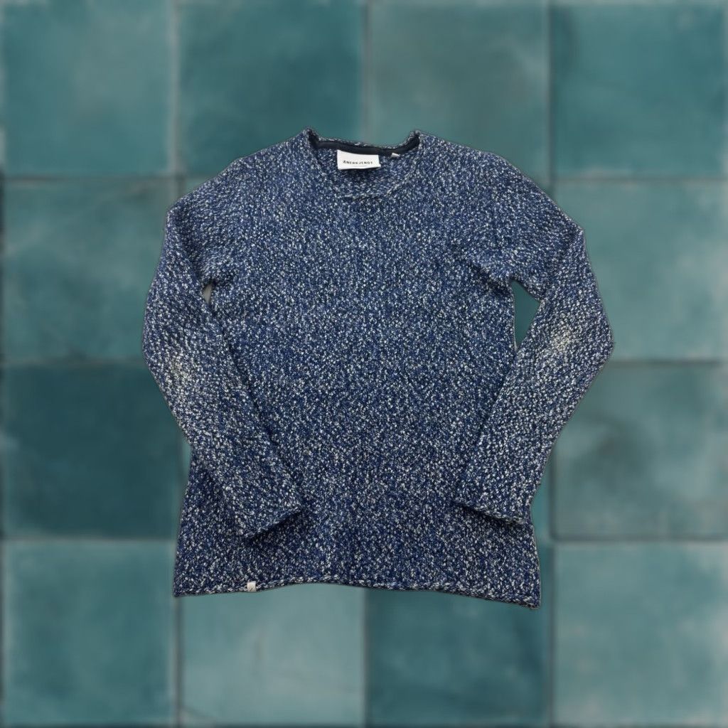 Anerkjendt Anerkjendt Blue Cotton Wool Blend Pullover Sweater Mens Medium Size US M / EU 48-50 / 2 - 1 Thumbnail