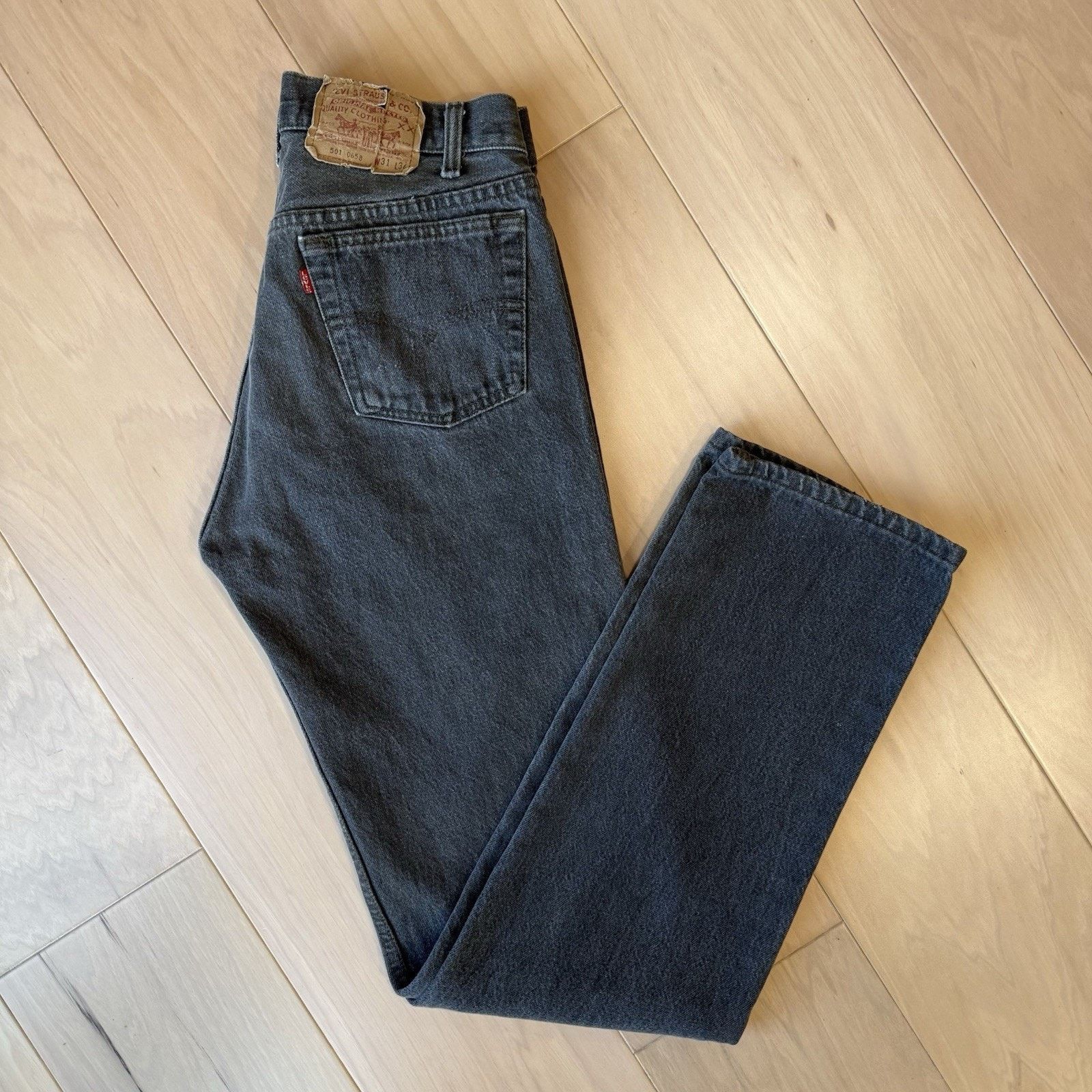 Levi's × Vintage Vintage Levis 501 Jeans 29 Black 80s Made in USA Workwear Size US 29 - 2 Thumbnail