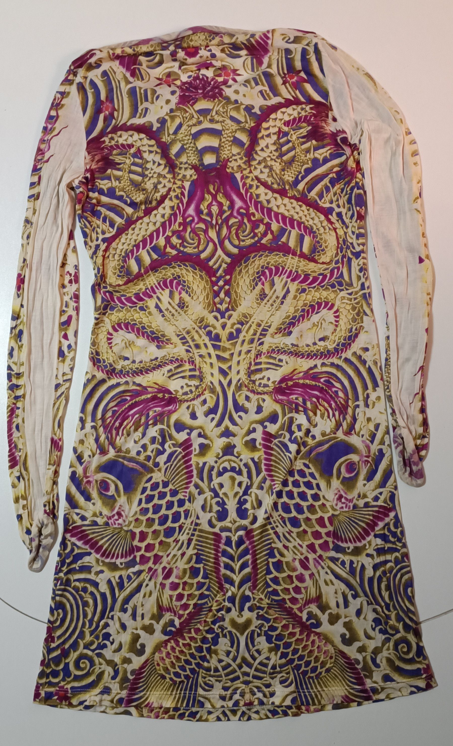 Jean Paul Gaultier Dragon and fishes silk dress Size S / US 4 / IT 40 - 14 Thumbnail