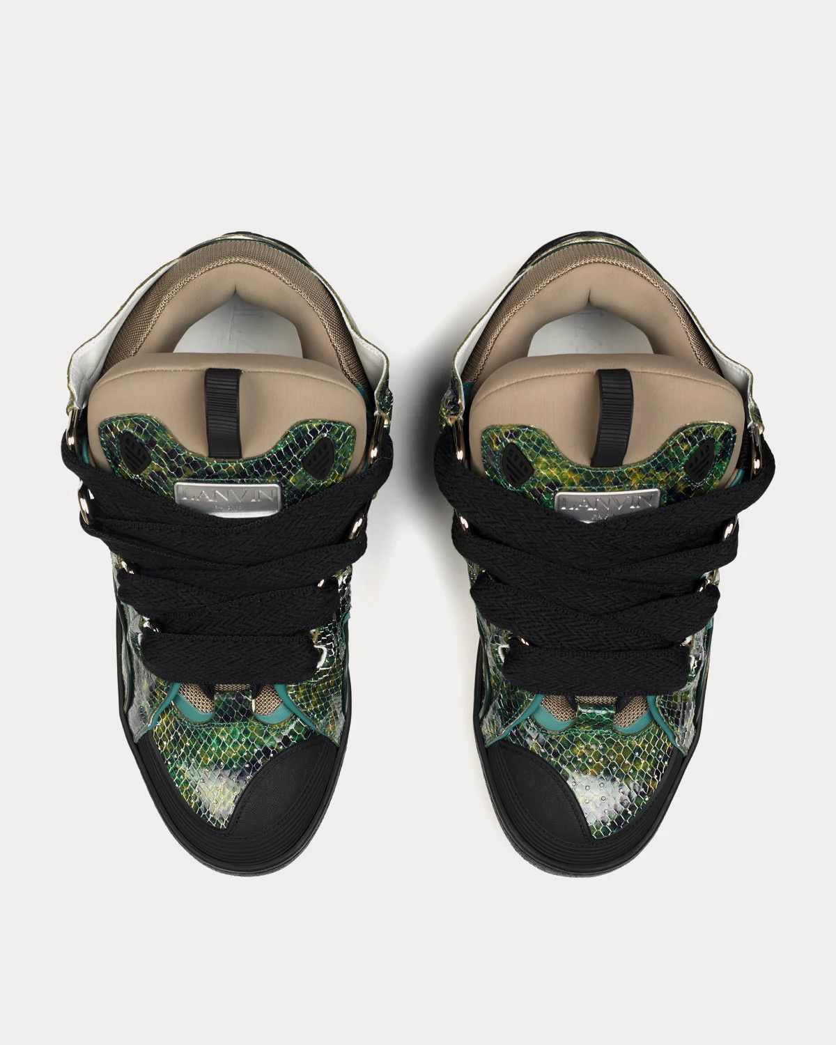 Lanvin o1w1db10824 Leather Curb Sneakers in Multicolor Size US 12 / EU 45 - 2 Thumbnail