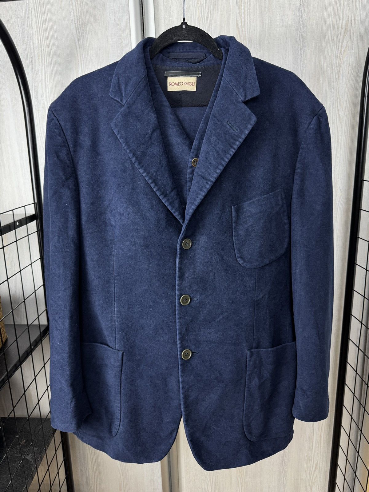 Romeo Gigli Romeo Gigli 3 pieces faded blue velour cotton suit size 50 Size 40R - 9 Thumbnail