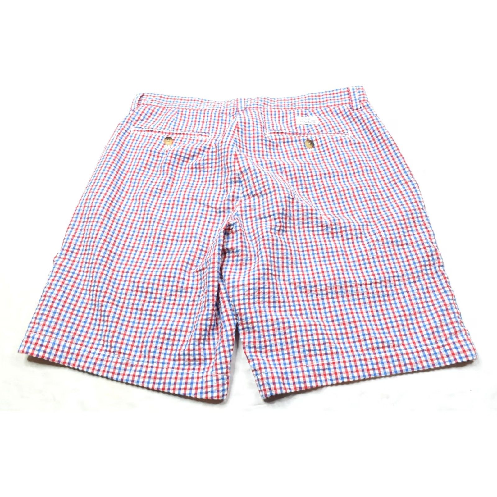 Vineyard Vines VINEYARD VINES Breaker Seersucker Shorts Red Blue Plaid 9" Cotton Mens 32 Regular Zip Pockets Chino Spring Summer Casual Travel Mens Size US 32 / EU 48 - 7 Thumbnail