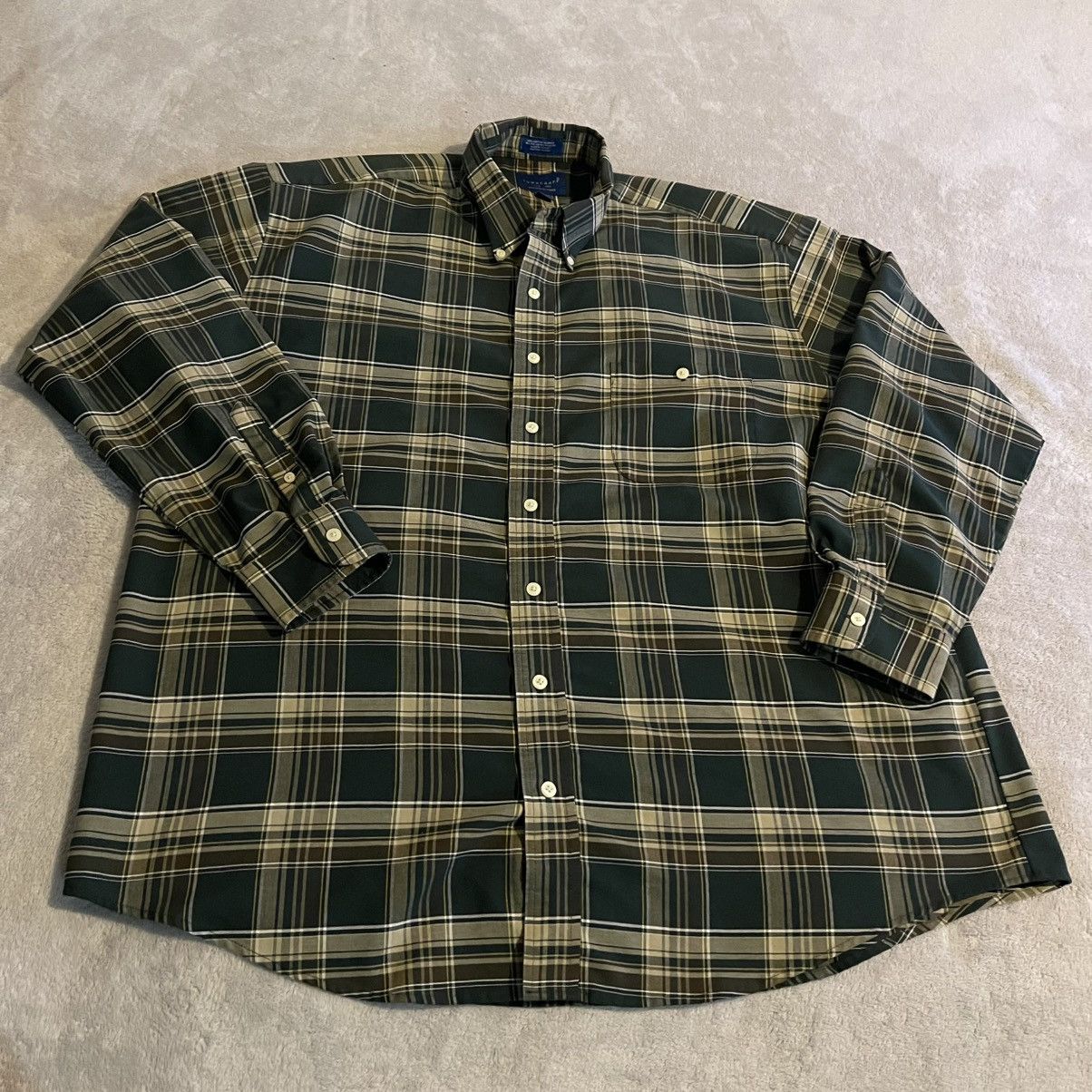 Other Vintage 90s Towncraft Mens XLT Green Plaid Button Down Shirt Size US XL / EU 56 / 4 - 1 Thumbnail