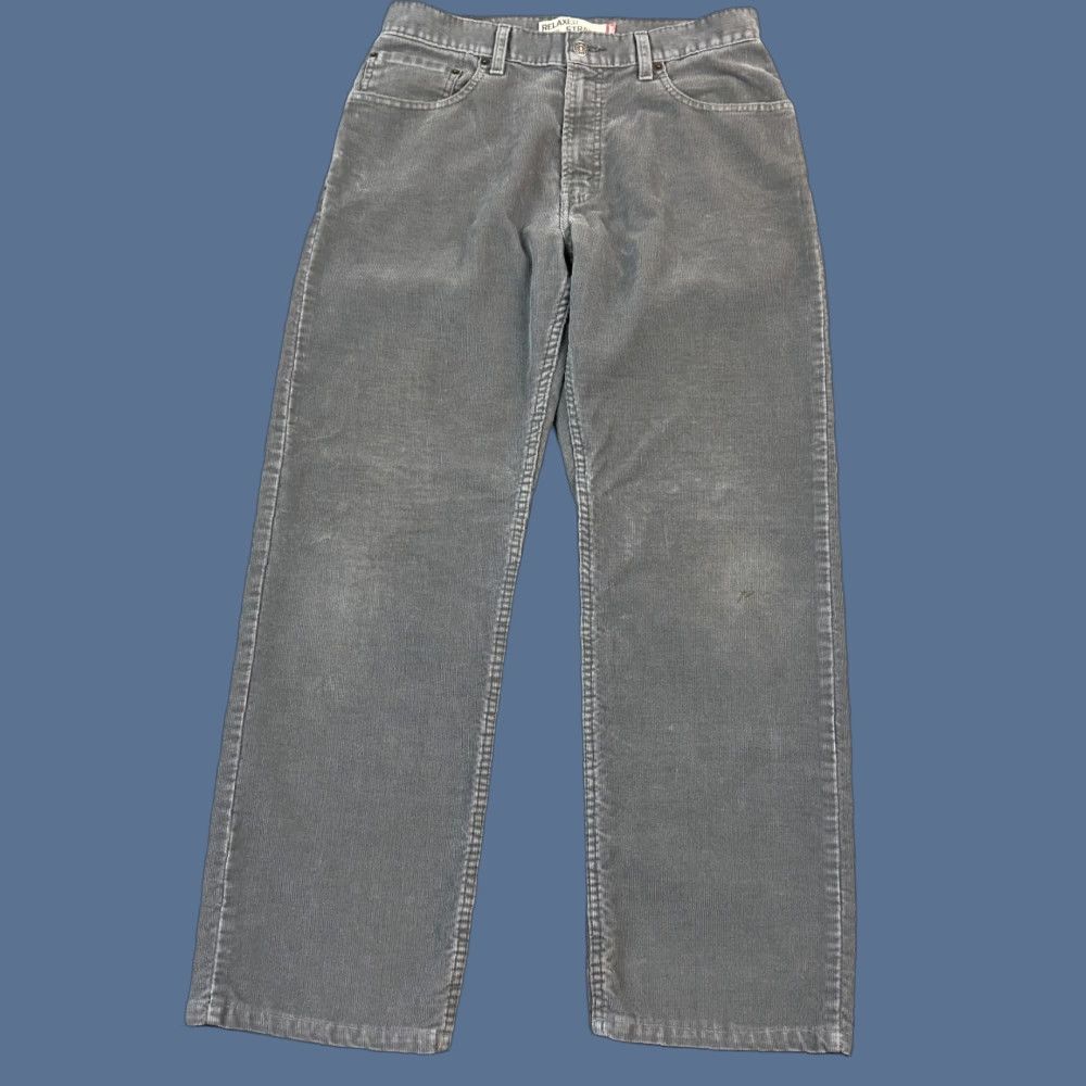 Levi's VINTAGE Levi's 559 Pants Mens 33x34 Gray Corduroy Relaxed Straight Punk Y2K 5-Pocket USA Cowboy Grunge Retro Jeans Mens Size US 33 - 1 Thumbnail