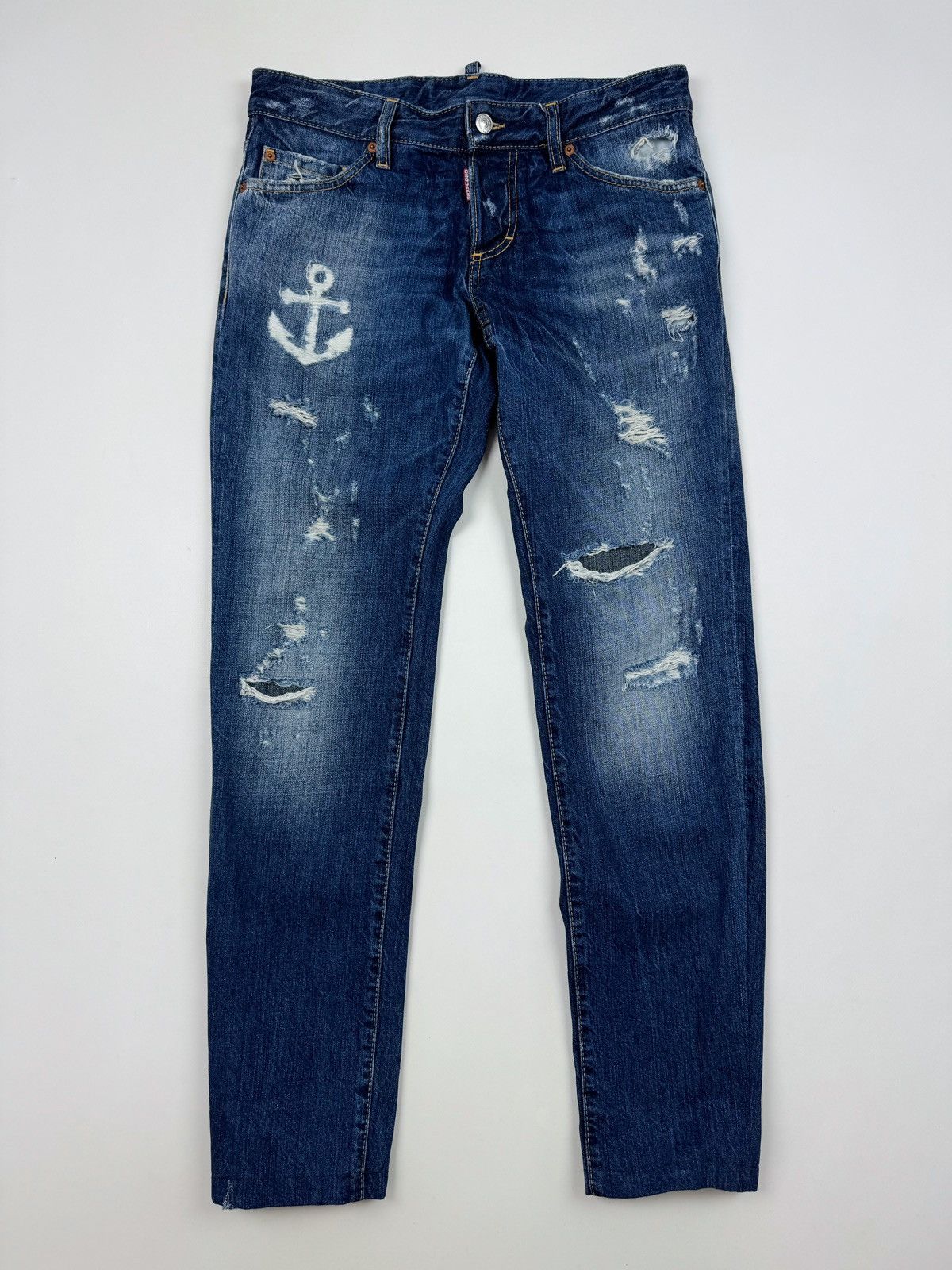 Dsquared2 Dsquared2 Anchor Distressed Jeans Made in Italy Size US 32 / EU 48 - 1 Thumbnail