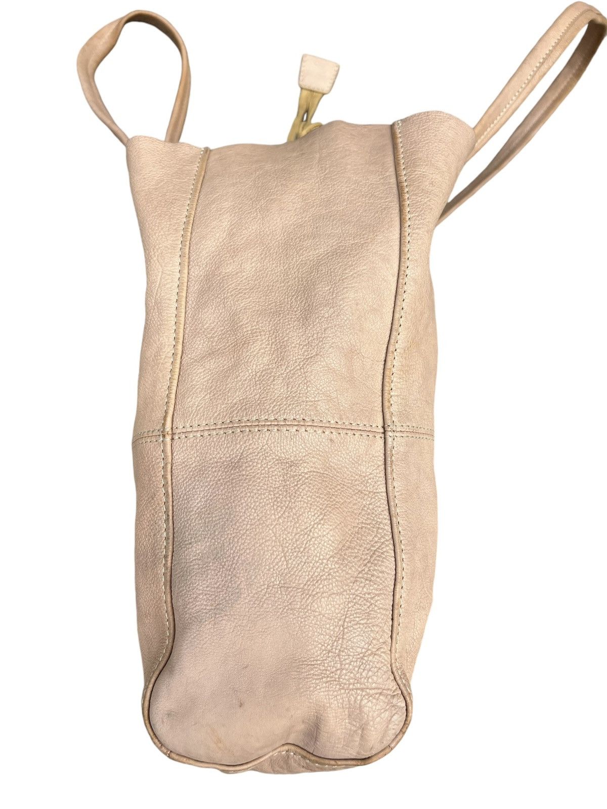 Japanese Brand × Leather Vintage CIMABUE Japan Fade Patina Leather Tote Bag Size ONE SIZE - 13 Thumbnail