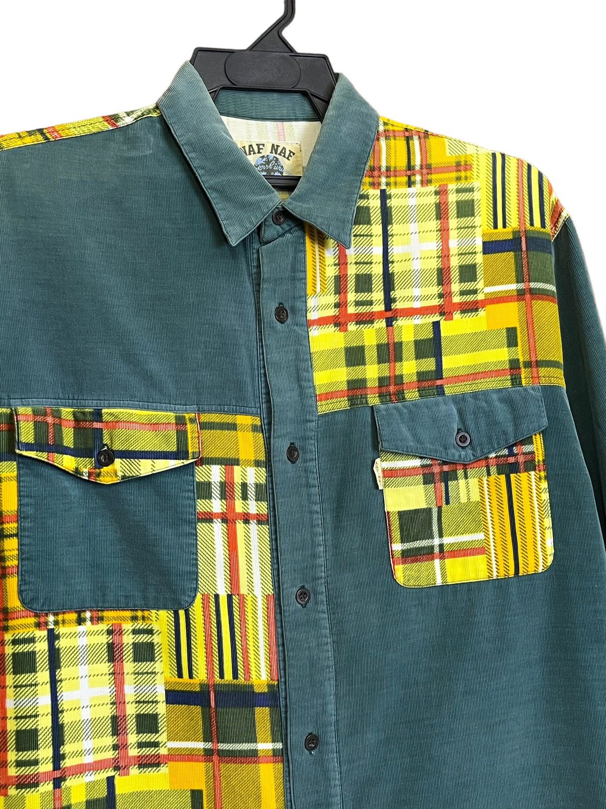 Issey Miyake JAPANESE BRAND NAF NAF CORDUROY PATCHWORK BUTTON UPS SHIRT Size US L / EU 52-54 / 3 - 3 Thumbnail