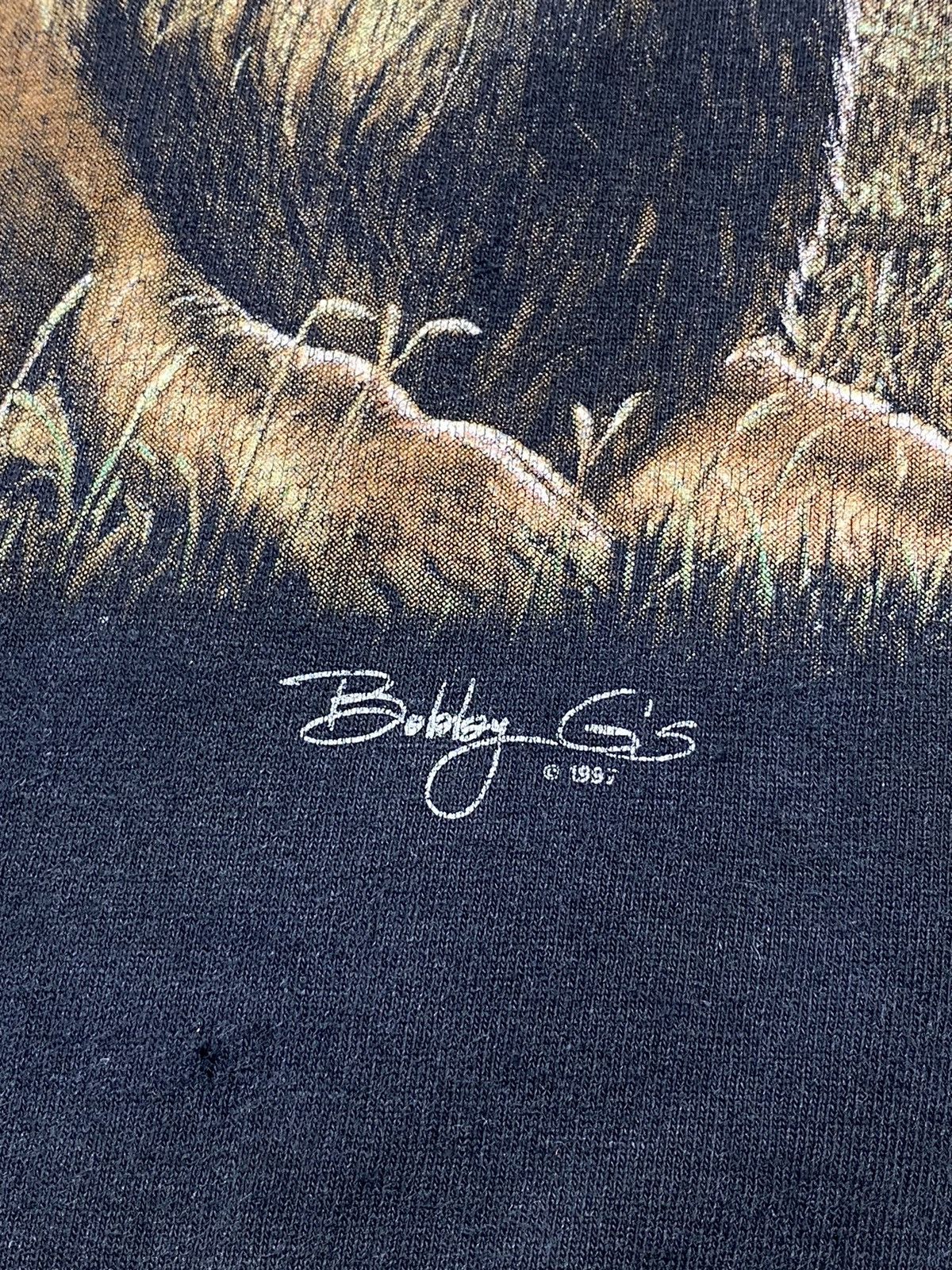 Vintage 1997 Bobby G Lion Savannah Safari Psychedelic T Shirt Size US L / EU 52-54 / 3 - 6 Thumbnail