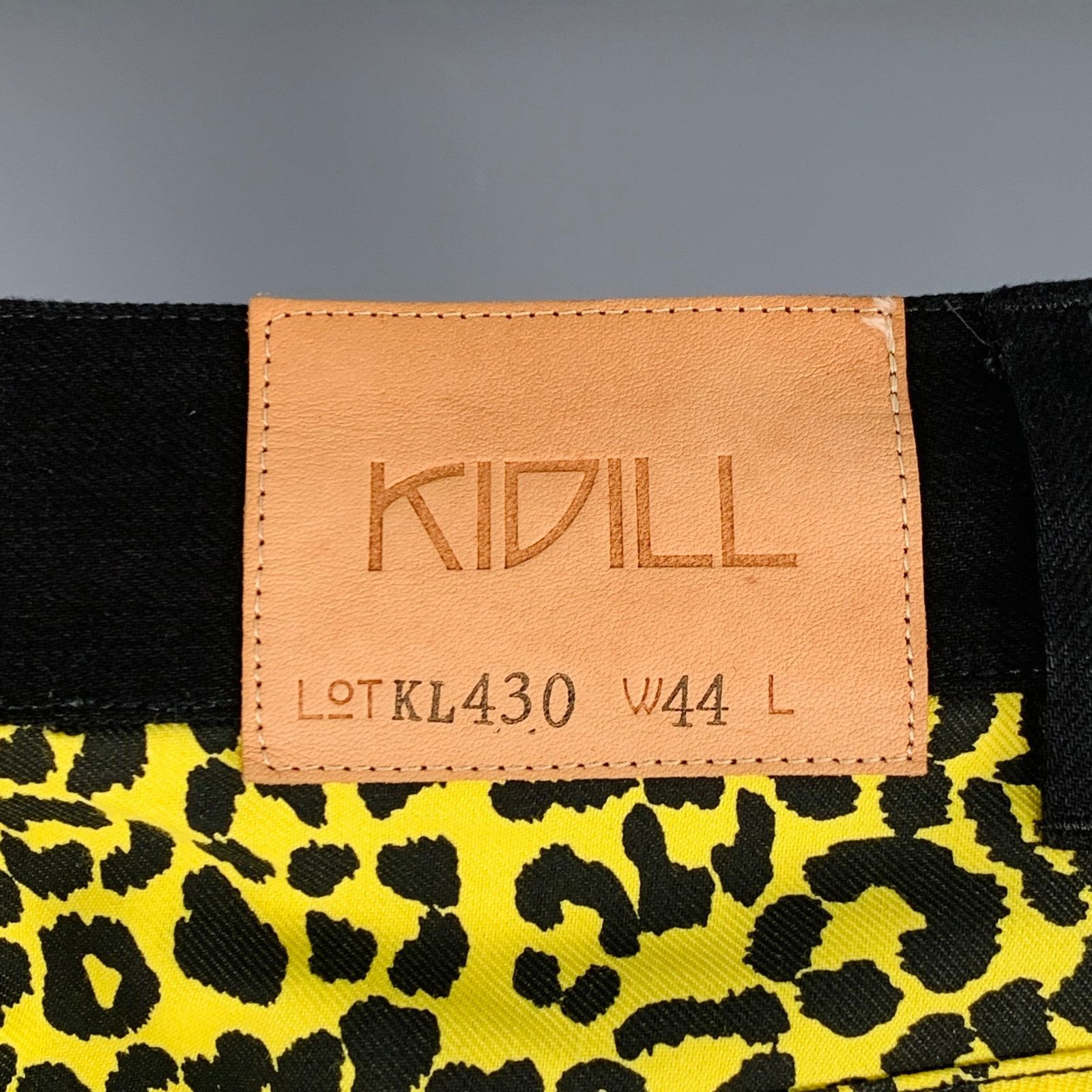 KIDILL Black Yellow Mixed Fabrics Cotton Slim Tapered Zip Fly Jeans Size US 28 / EU 44 - 5 Thumbnail