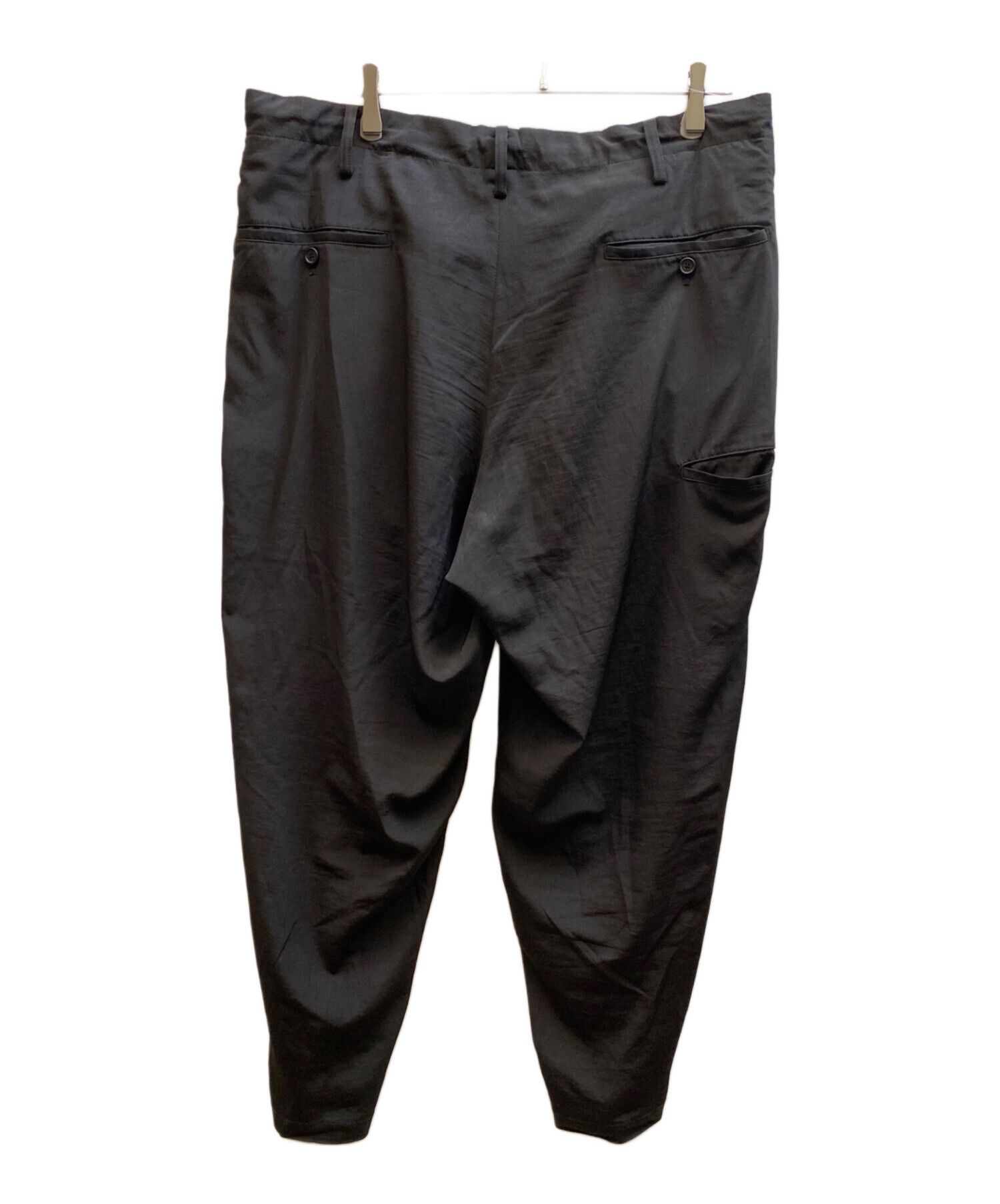 Yohji Yamamoto s'yte by yohji yamamoto CREPE de CHINE SIDE TUCK TROUSERS Size US 38 / EU 54 - 2 Thumbnail