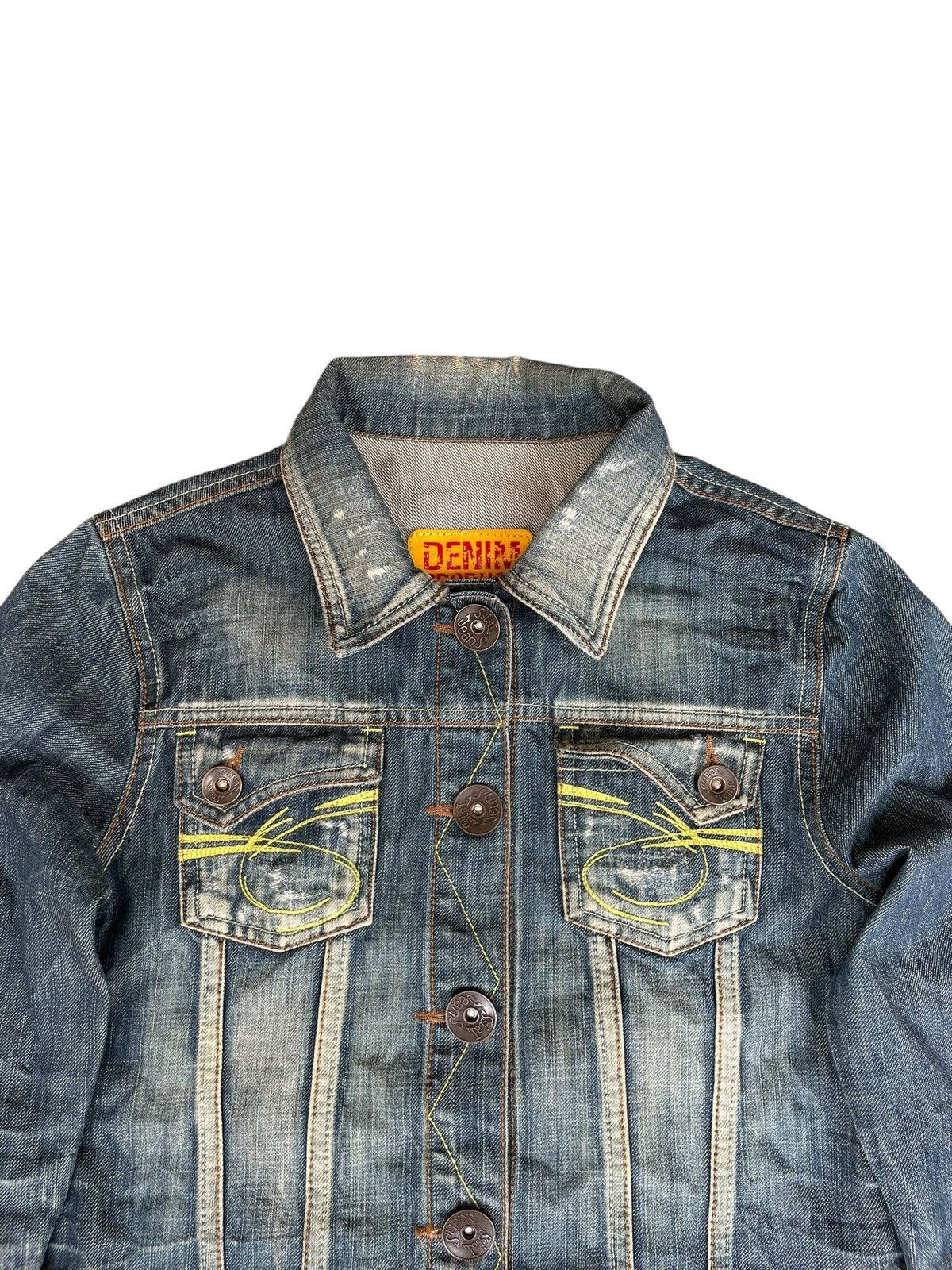 Japanese Brand 2000s Ssial - Faded Mudwash Denim Jacket Size US XS / EU 42 / 0 - 2 Thumbnail