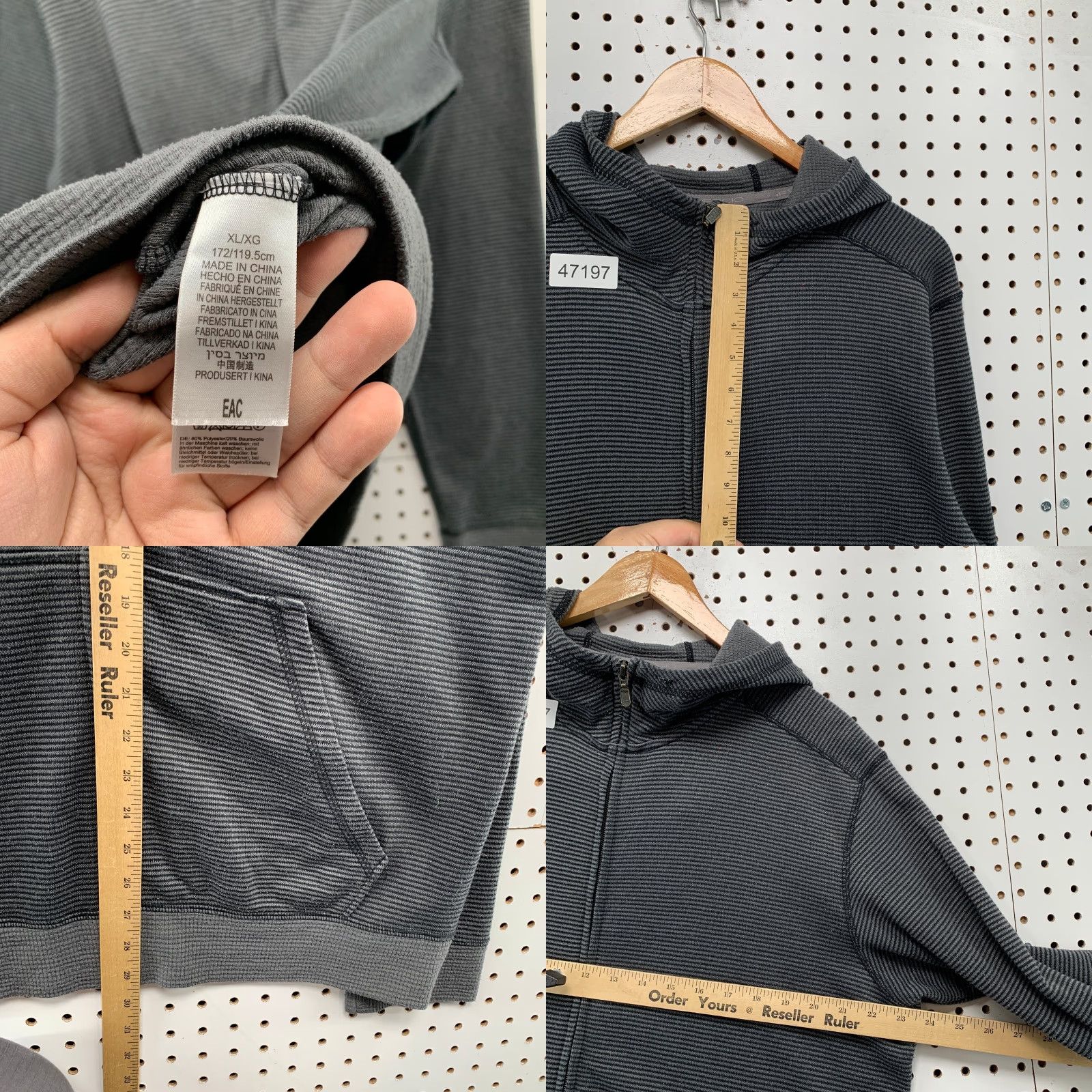 ExOfficio ExOfficio Hoodie Mens XL Gray Waffle Knit Thermal Hooded Outdoor Hopper? Size US XL / EU 56 / 4 - 8 Thumbnail