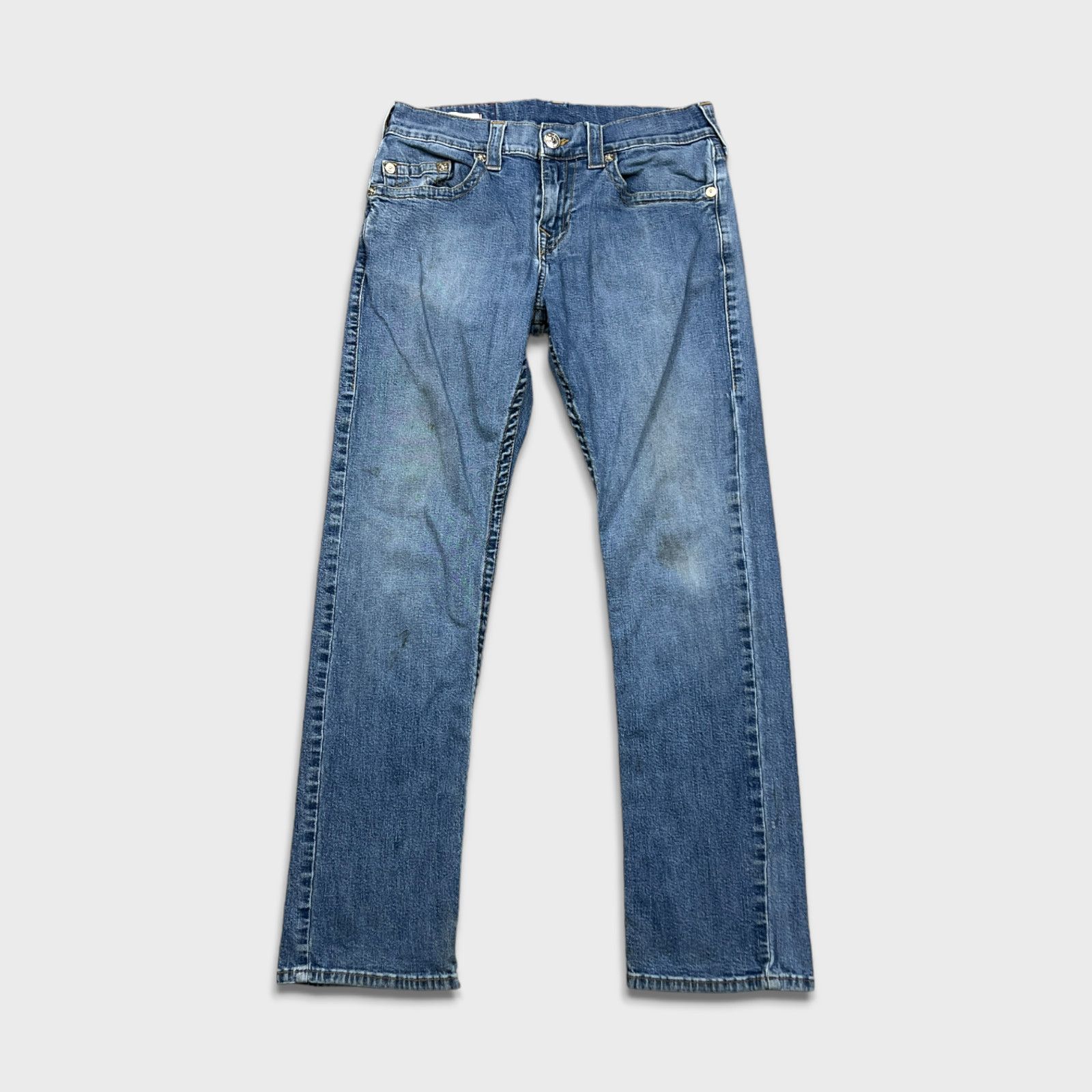 image of Y2K True Religion Ricky Relaxed Straight Jeans 30X29 in Blue, Men's