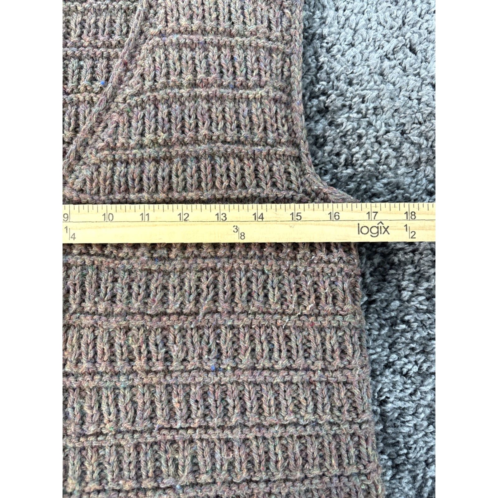 Vintage VINTAGE Cardigan Vest Women Large Brown Crochet Chunky Pocket 90s Wool V-Neck Sleeveless L Handmade Mens? Women? Size L / US 10 / IT 46 - 3 Thumbnail