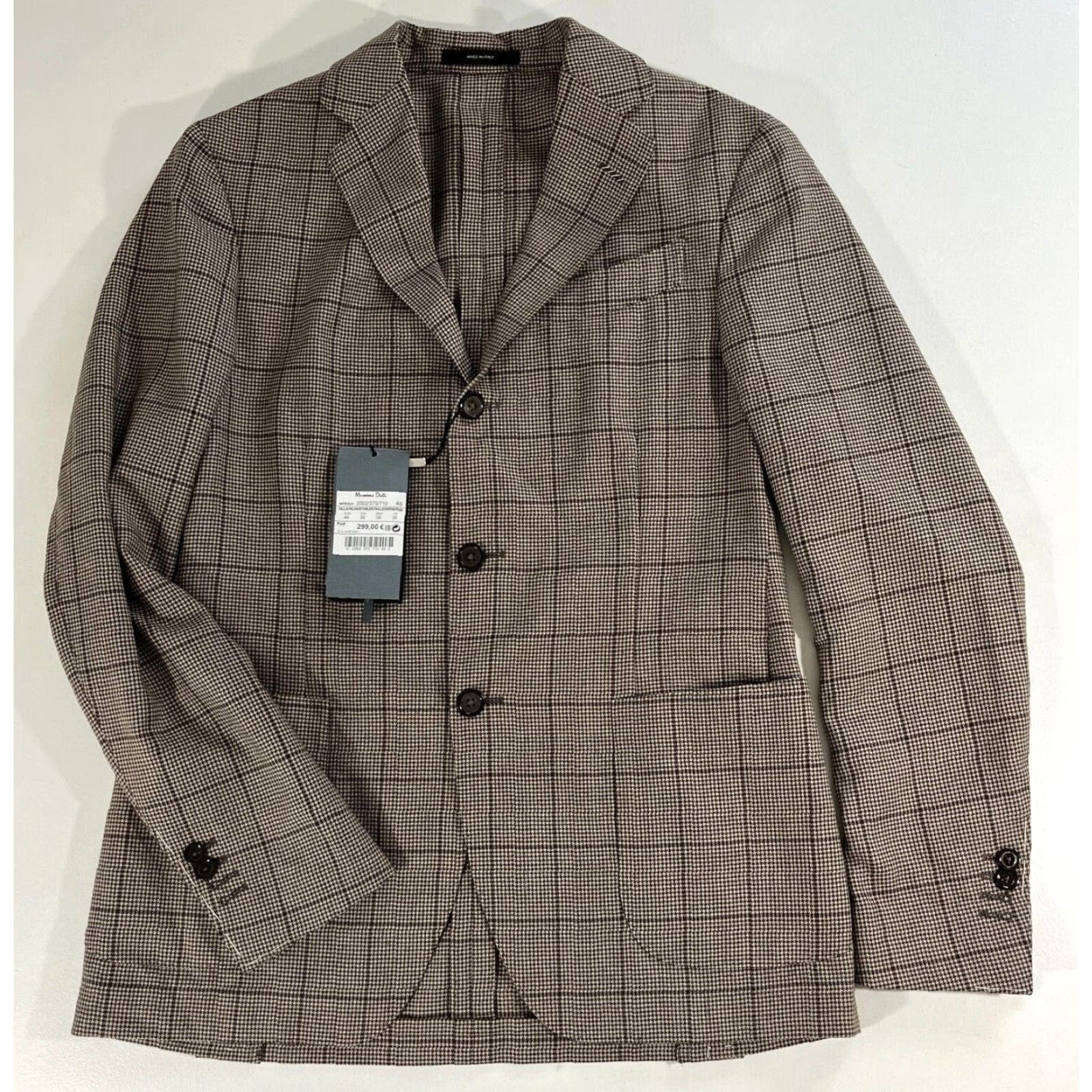 Massimo Dutti VINTAGE Massimo Dutti Wool Sport Coat Jacket Houndstooth Made in Italy Sz US 38 Mens Jacket Brown NWT Italy 38 Sport Coat Size US XXS / EU 40 - 5 Thumbnail