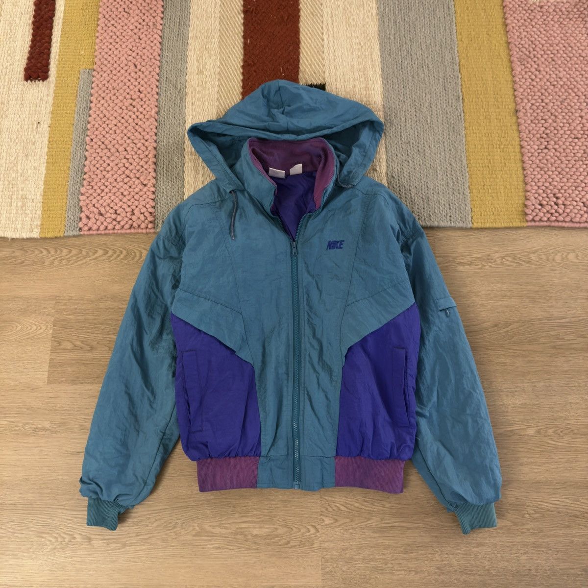 Nike Nike Vintage Zip Up Goose Down Puffer Jacket Aqua Berry Size US S / EU 44-46 / 1 - 1 Thumbnail