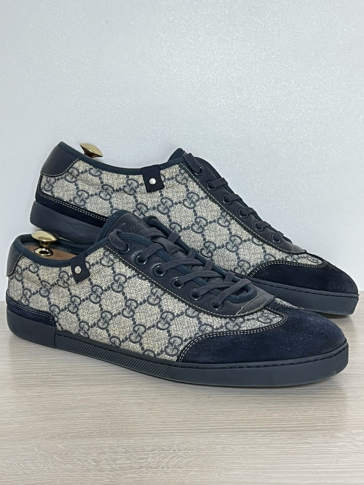 Gucci Gucci GG Supreme Monogram Canvas Sneakers Navy Suede Size US 9.5 / EU 42-43 - 1 Thumbnail
