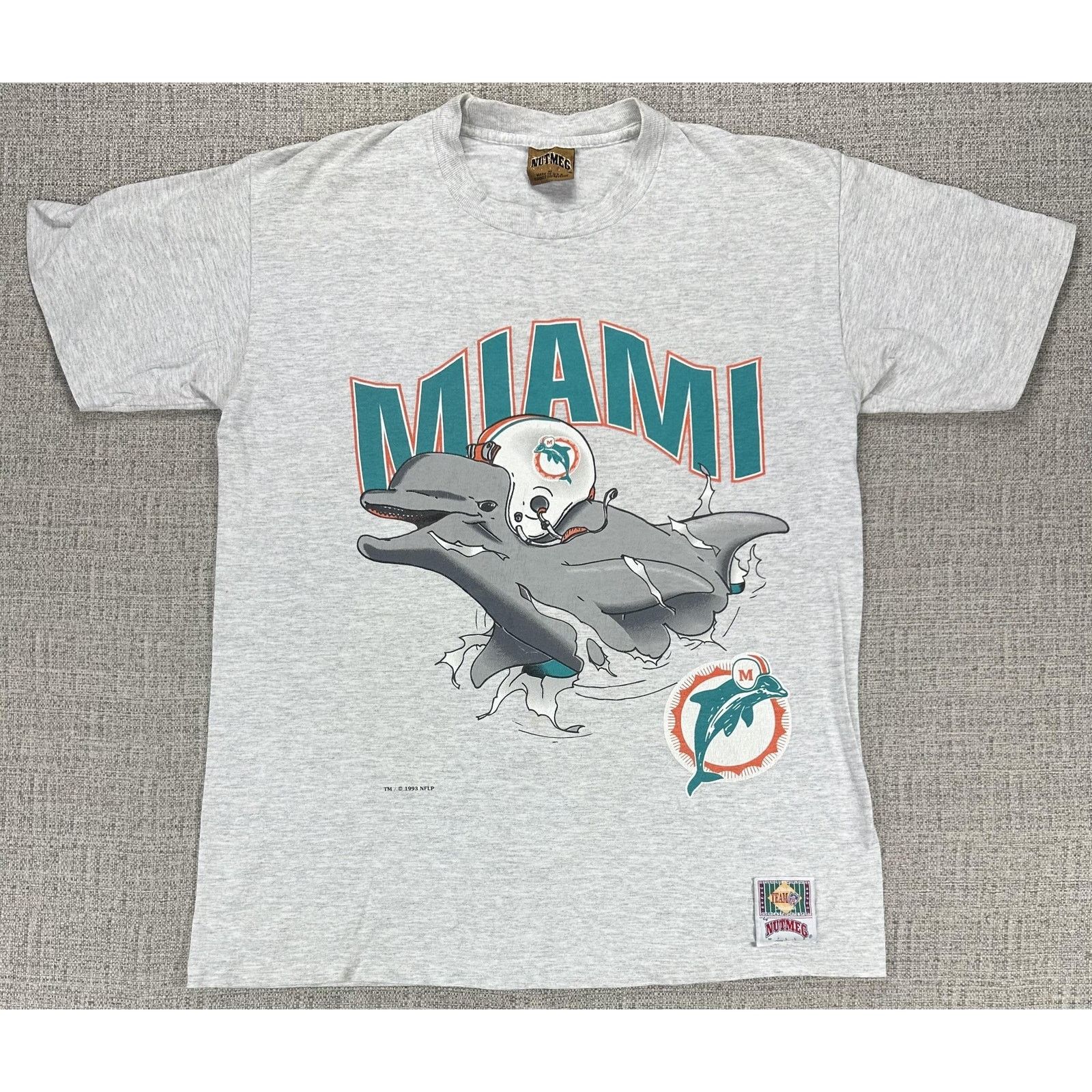 Other Miami Dolphins Shirt Mens M Breakthough Nutmeg Mills USA 90s Size US M / EU 48-50 / 2 - 1 Thumbnail