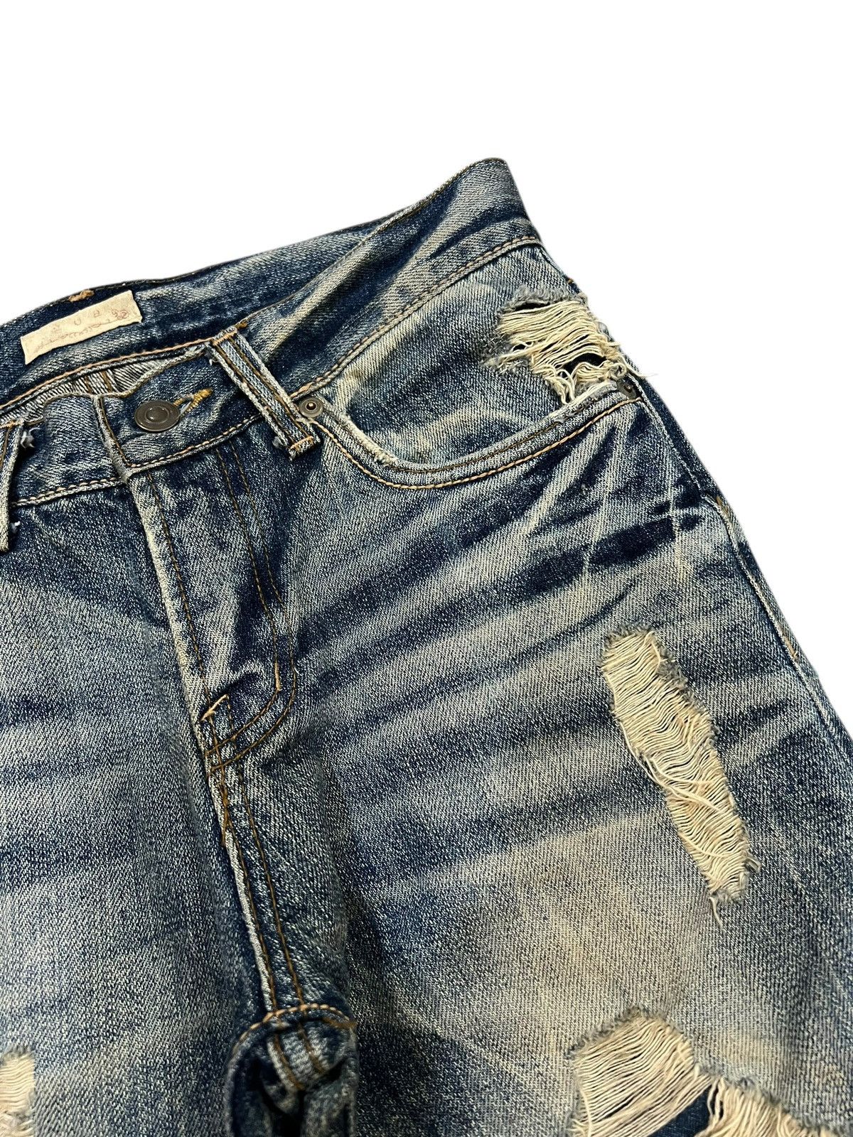 Japanese Brand 💥Flare💥G.O.A Distressed Mud Wash Like Tornado Mart Jean Size US 28 / EU 44 - 8 Thumbnail