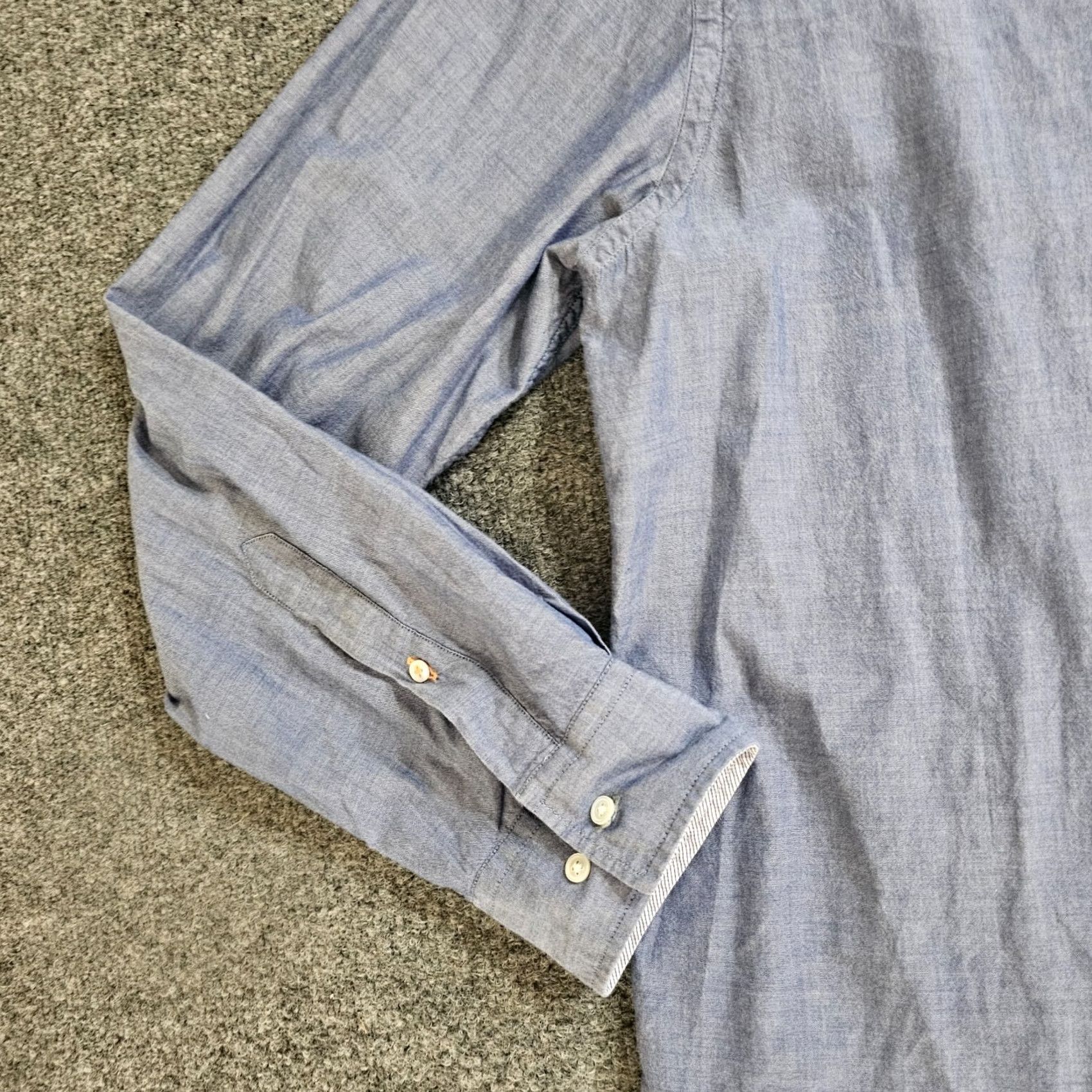 J.McLaughlin J McLaughlin Shirt Mens XL Blue Gray Button Long Sleeve Slim Fit Casual Career Size US XL / EU 56 / 4 - 4 Thumbnail