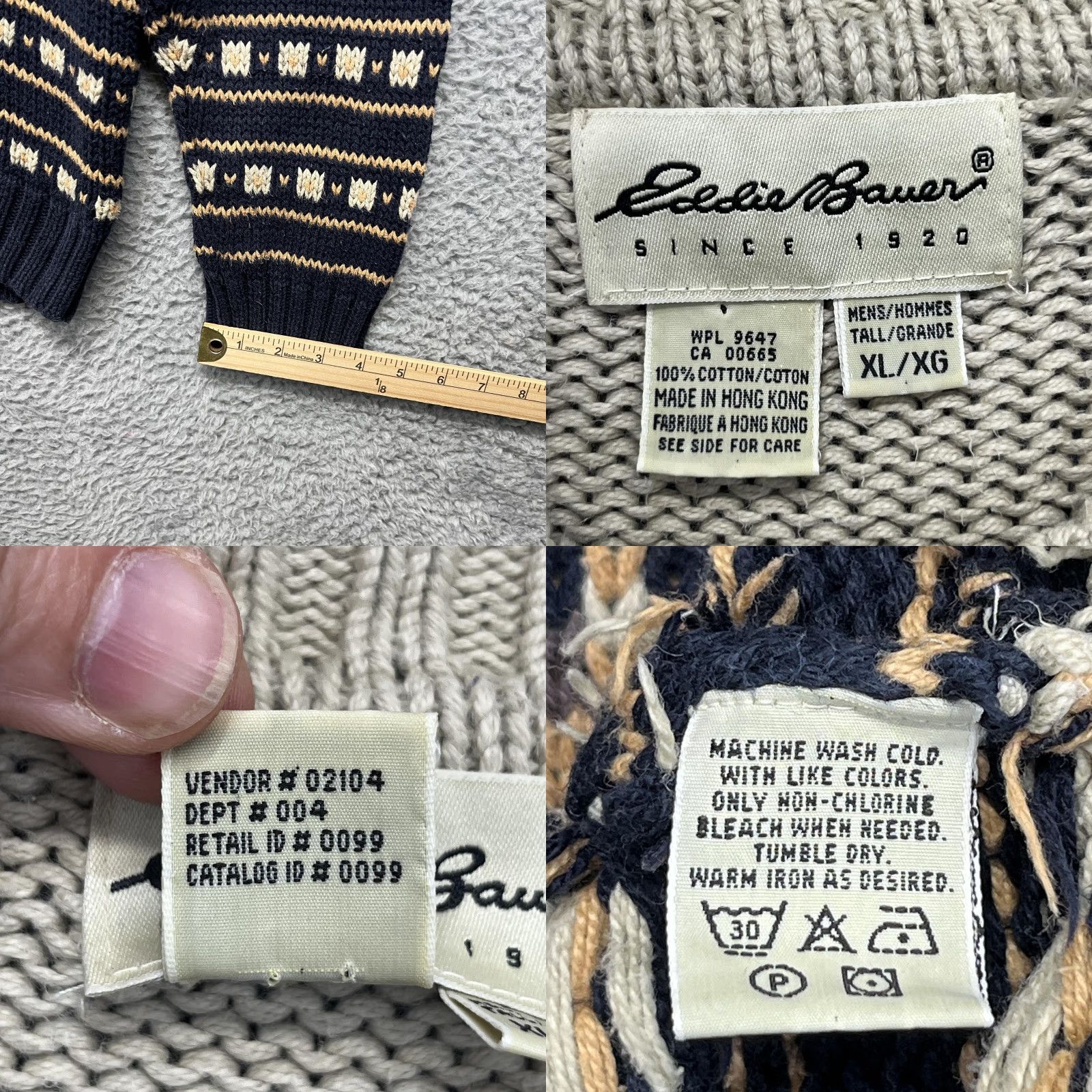 Eddie Bauer Eddie Bauer Sweater Mens XLT Blue Fair Isle Nordic Cotton Knit Crewneck Pullover Size US XL / EU 56 / 4 - 9 Thumbnail