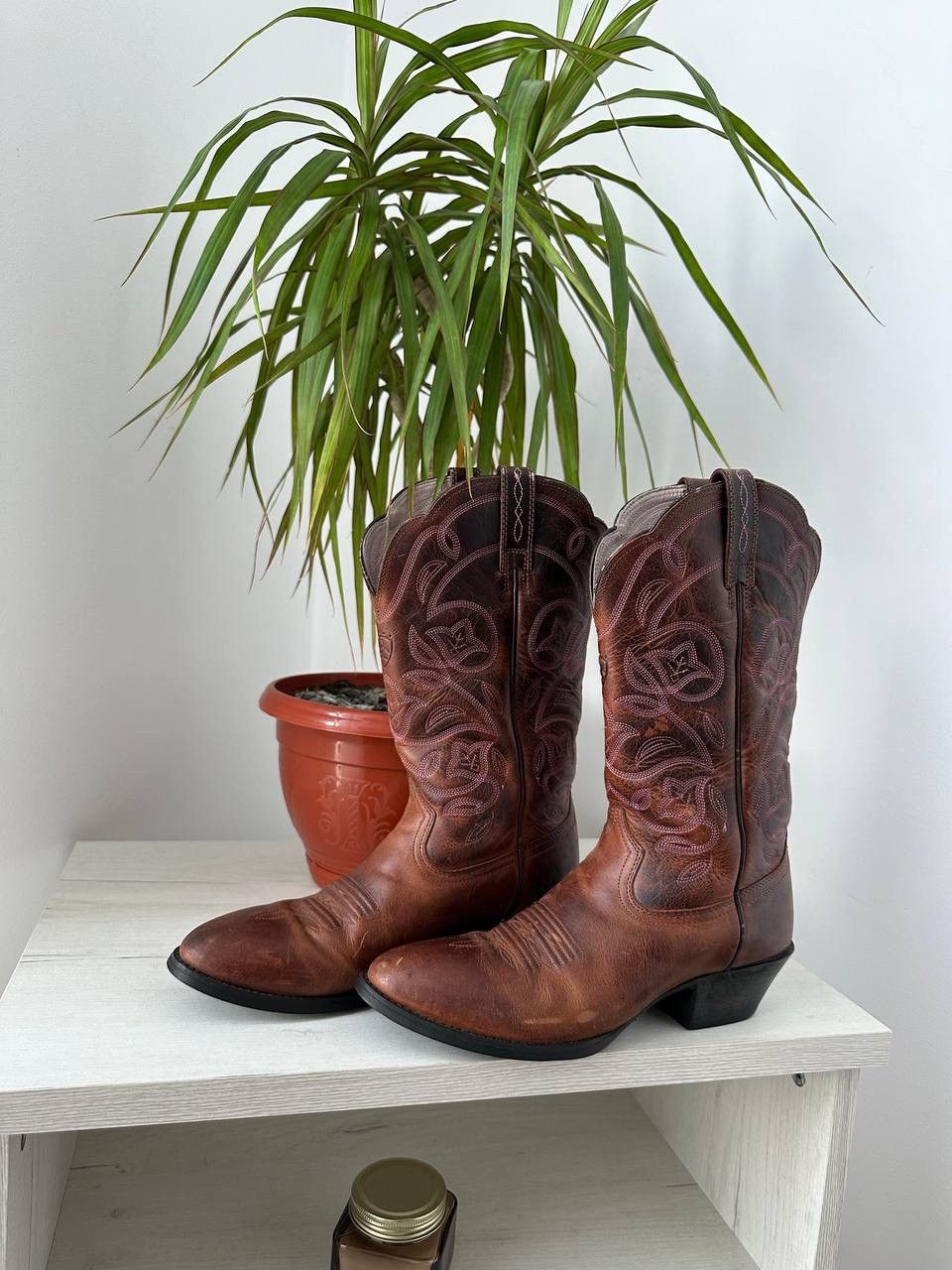 Japanese Brand × Leather × Vintage Vintage Cowboy Brown Womesn Western Leather Boots Size US 7.5 / IT 37.5 - 7 Thumbnail