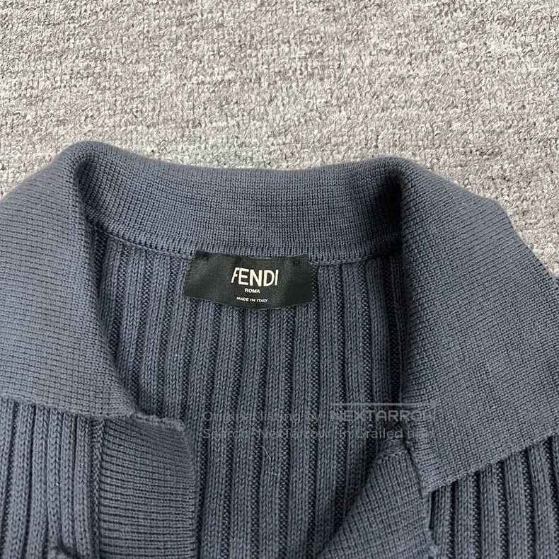 Fendi Fendi Double F Monogram Knit Short Sleeve Polo Shirt Size M / US 6-8 / IT 42-44 - 4 Thumbnail