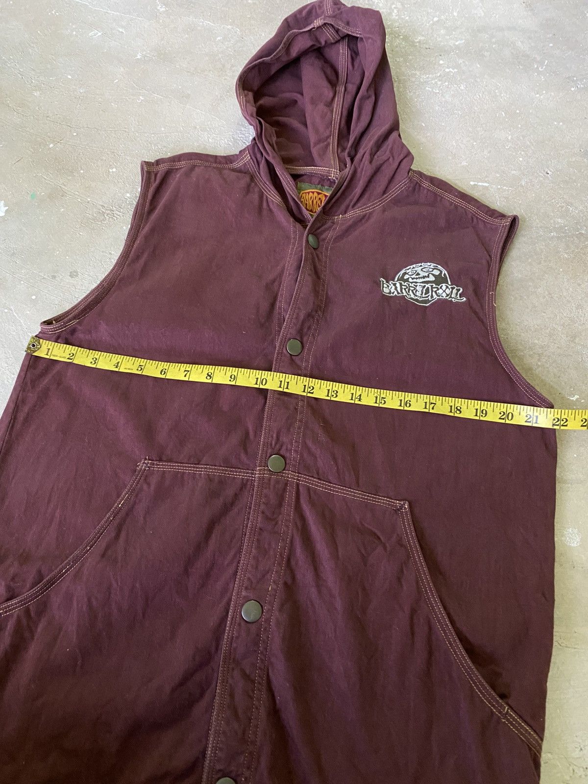 Japanese Brand Barrel Roll Hooded Snap Vest Maroon Archive Y2K Size US M / EU 48-50 / 2 - 10 Thumbnail