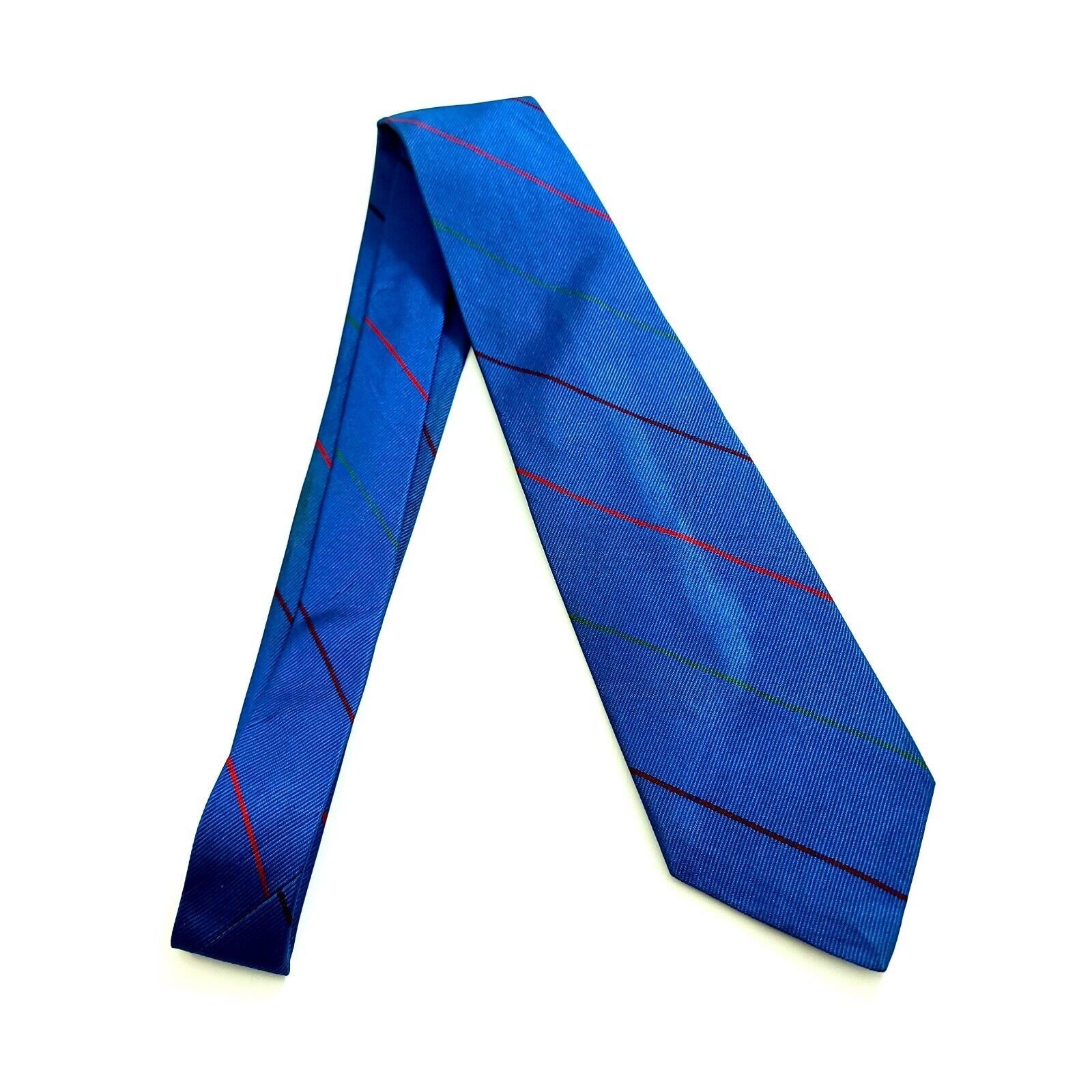 Huntington Huntington Blue Striped Woven Silk Tie Size ONE SIZE - 6 Thumbnail