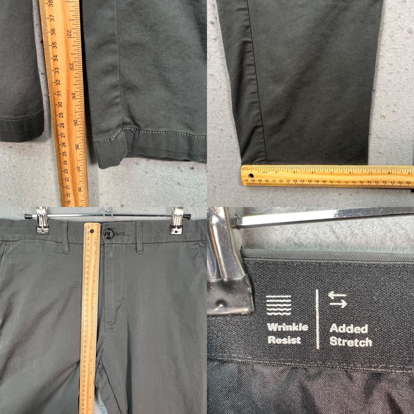 Vintage Goodfellow & Co Mens Slim Fit Pants 33 x 28 Gray Cotton Blend Nylon Flat Front Chino Regular Size 33 Inseam 28 Size US 33 - 8 Thumbnail