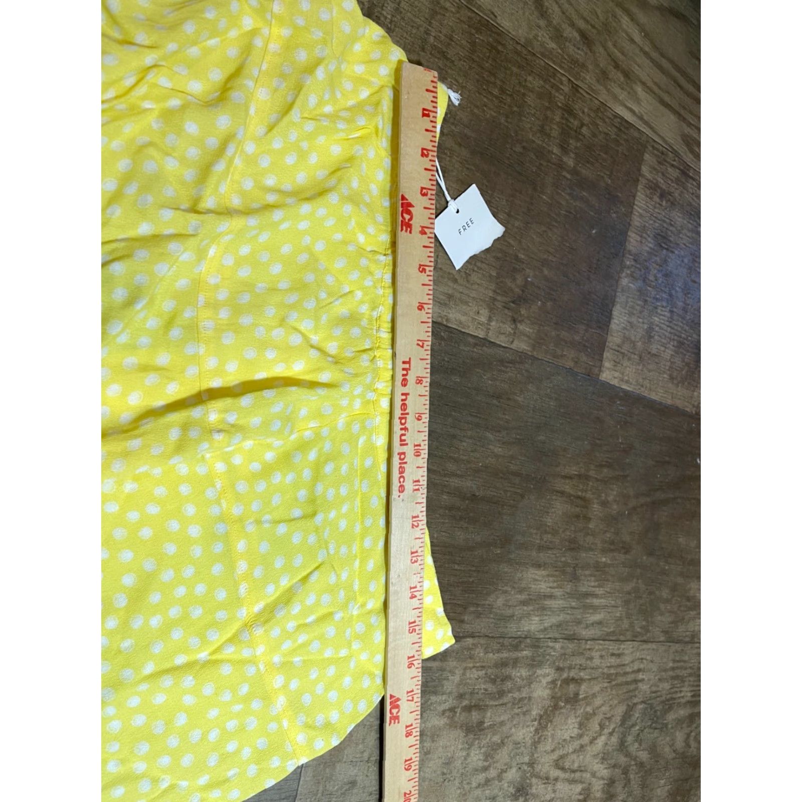 Vintage VINTAGE Free Assembly Skirt Womens L Yellow White Polka Dots Mini Short Polka Dot Womens Size 36" / US 14 / IT 50 - 3 Thumbnail