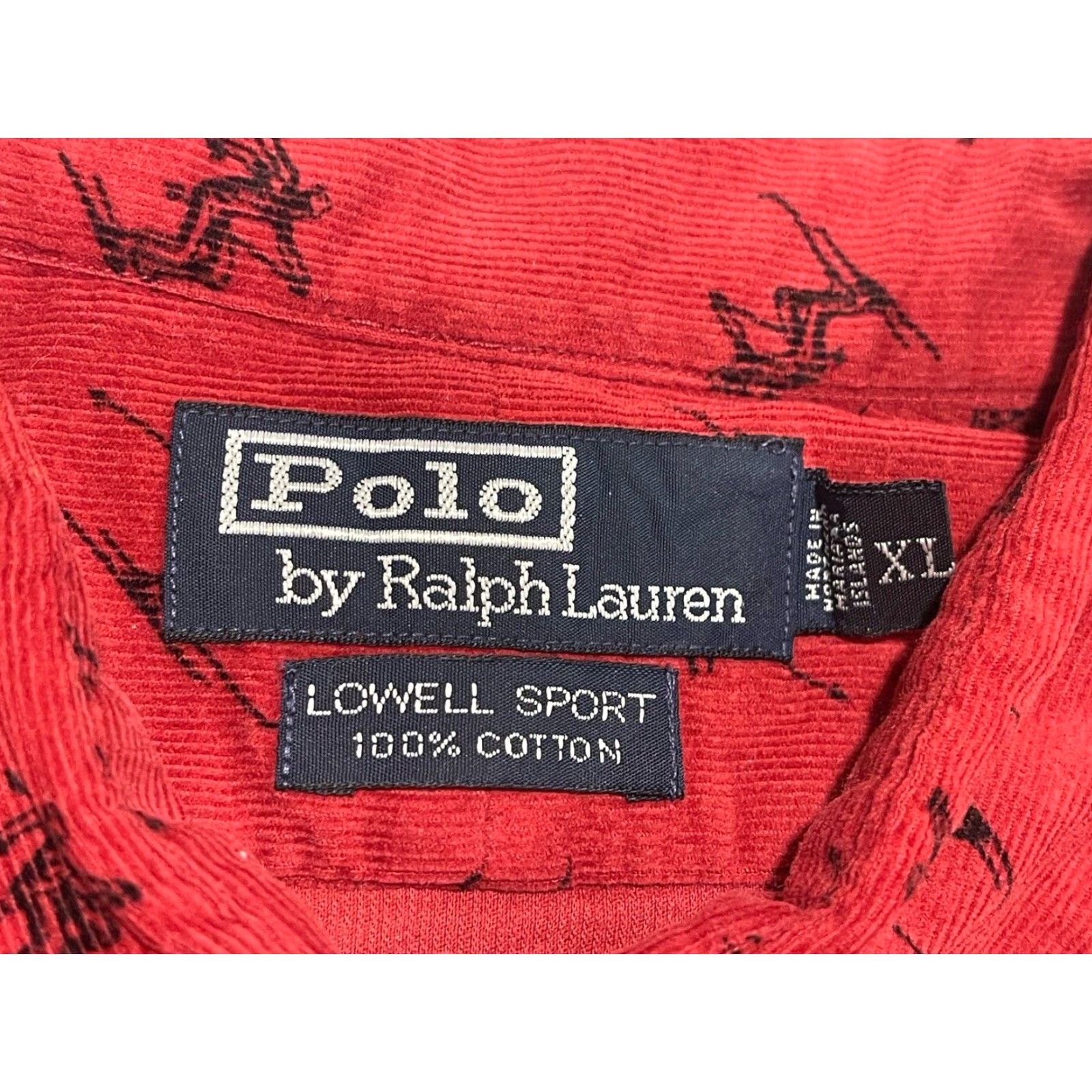 Polo Ralph Lauren VINTAGE Polo Ralph Lauren Ski Shirt Corduroy Button-Up Long Sleeve XL Red 90s Mens Shirt Size US XL / EU 56 / 4 - 5 Thumbnail
