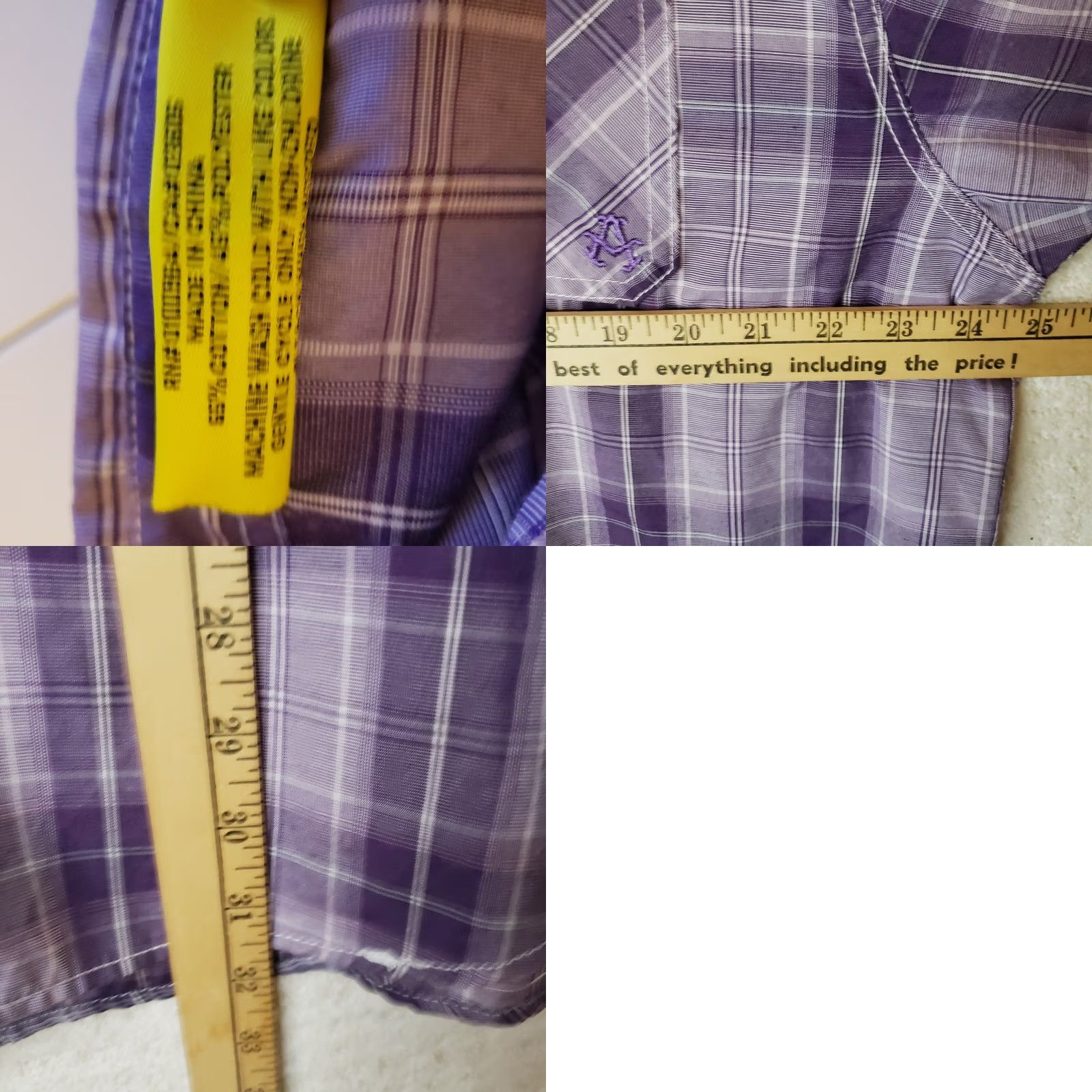 Akademiks Akademiks Purple Plaid Button Down Shirt - 2XL Size US XXL / EU 58 / 5 - 9 Thumbnail