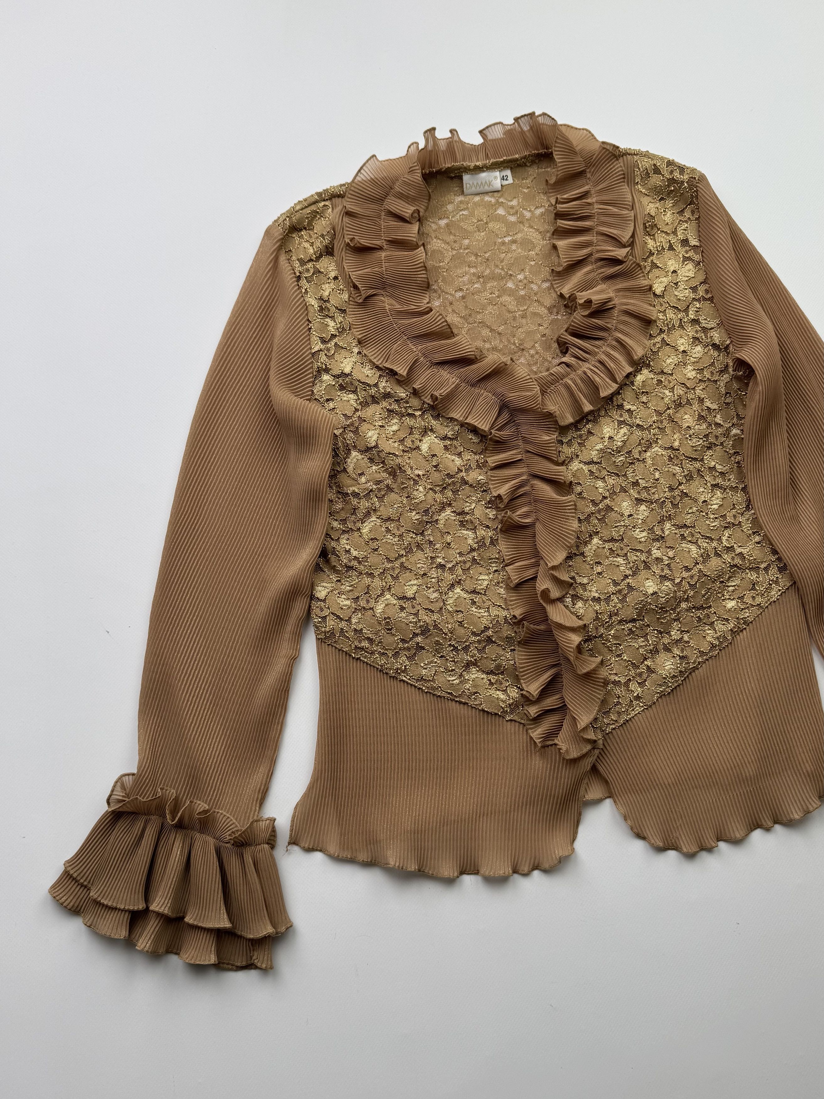 Vintage Vintage Plisse Blouse B588(V246)E2 Size M / US 6-8 / IT 42-44 - 2 Thumbnail