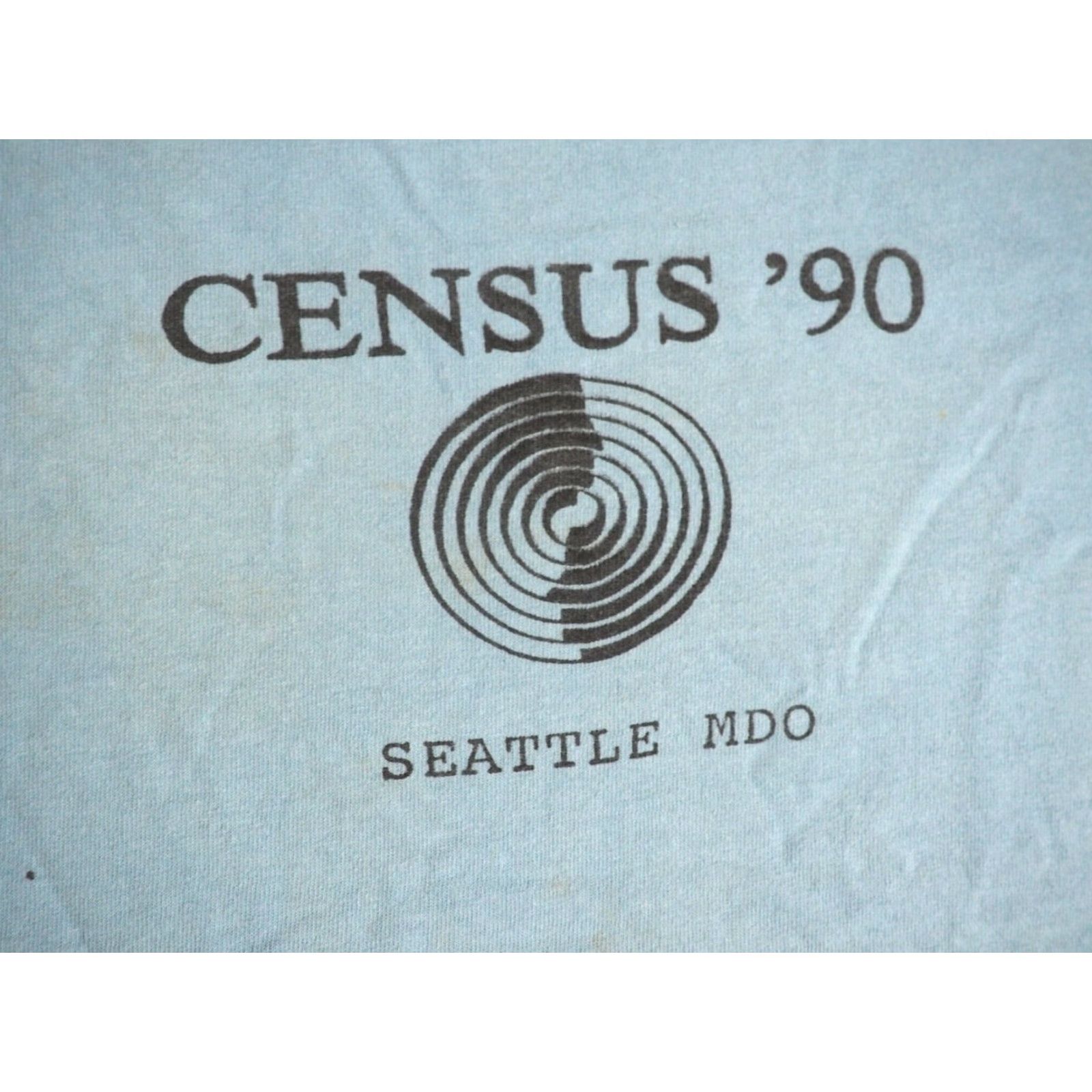 Fruit Of The Loom VTG 90s Fruit of the Loom Seattle Census Faded Blue Grunge Tee T-Shirt Mens L Shirt 90s Logo Short Sleeve Crew Neck Cotton Vintage Size US L / EU 52-54 / 3 - 5 Thumbnail