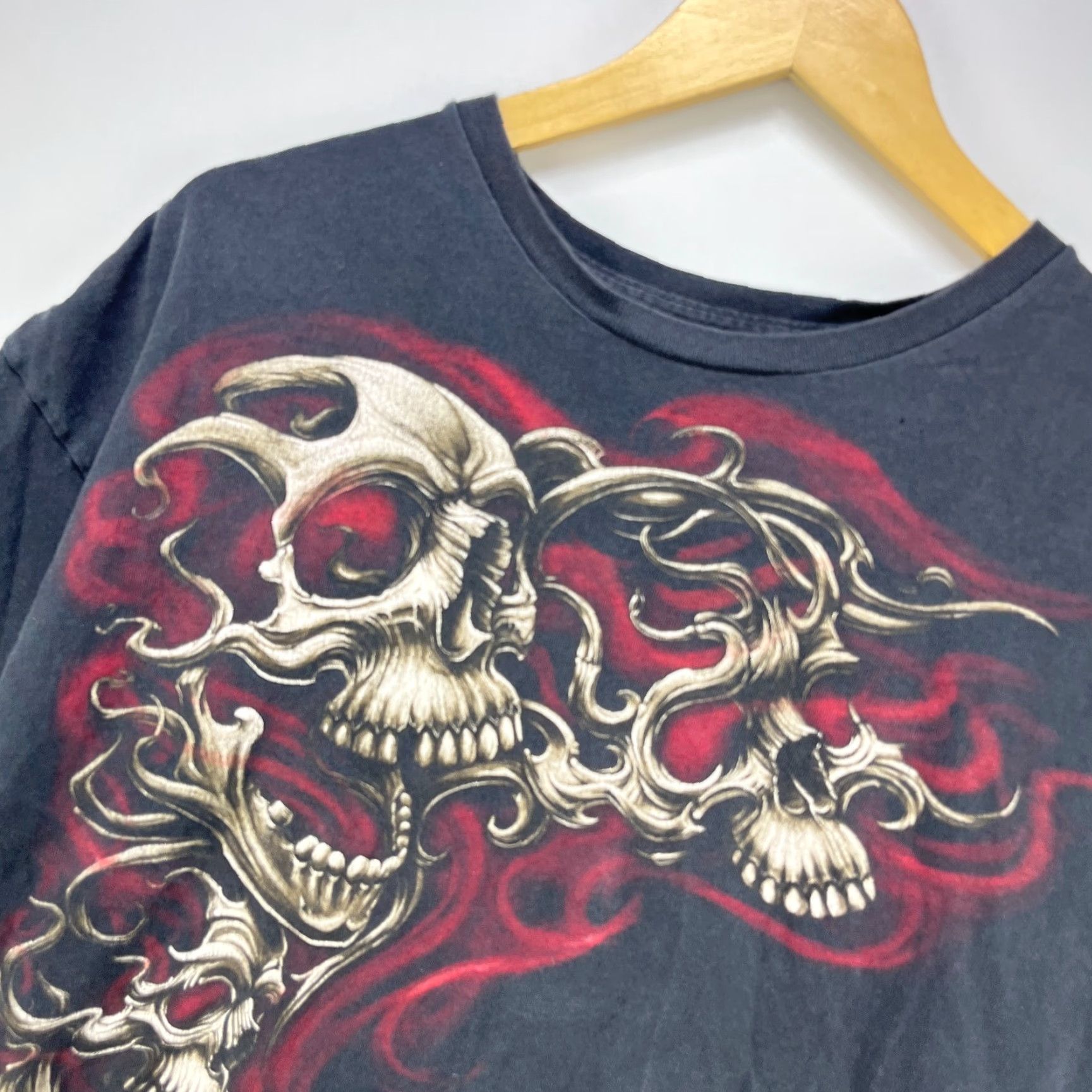 Vintage Vintage Y2K Skull Flames Skater Goth T Shirt XL Men Black Vintage Size US XL / EU 56 / 4 - 3 Thumbnail