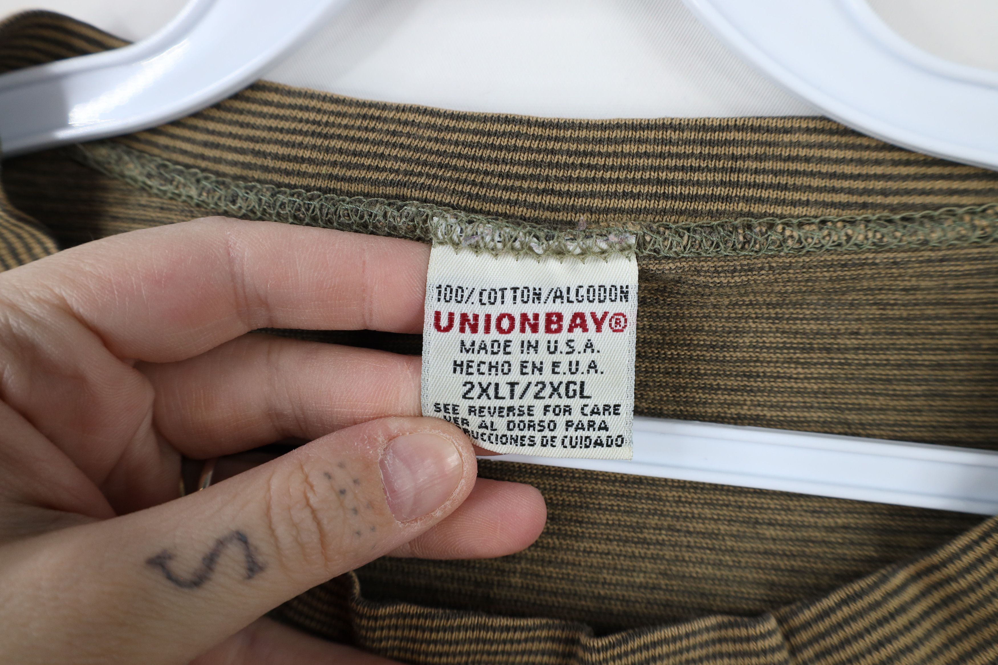 UNIONBAY × Vintage Vintage 90s Unionbay Striped Baggy Fit Short Sleeve T-Shirt Size US XXL / EU 58 / 5 - 5 Thumbnail