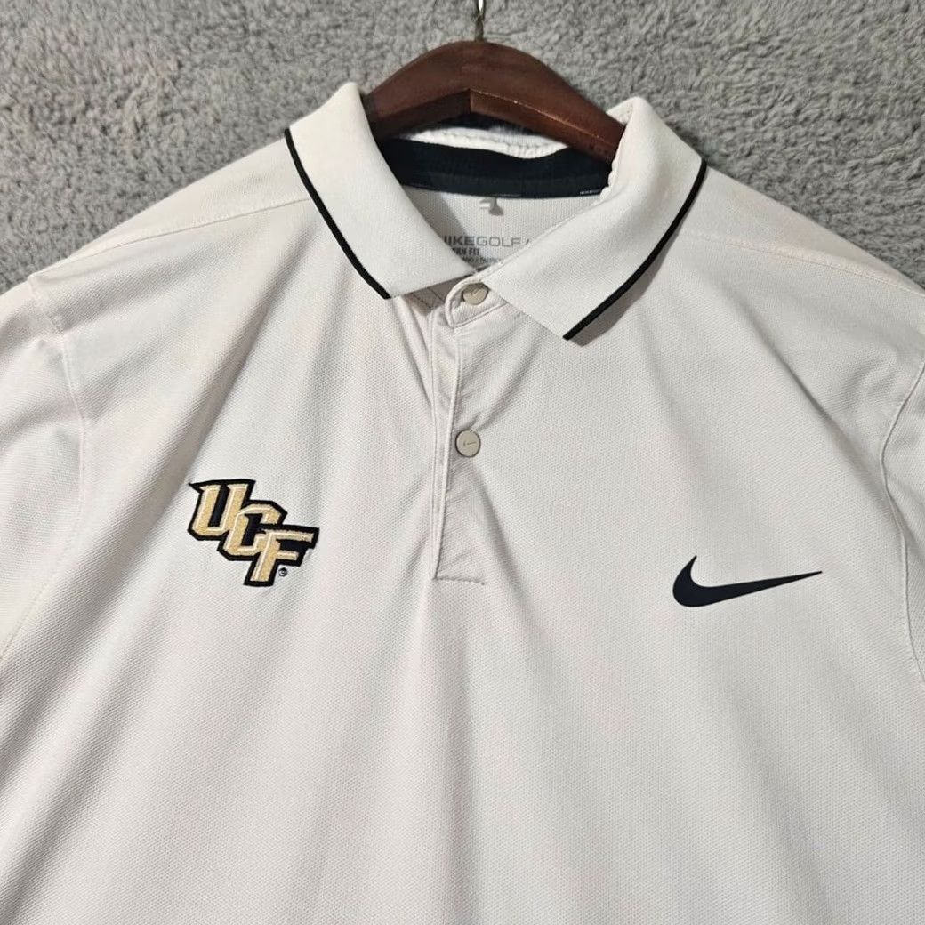 Nike University Central Florida UCF White Knights Large Nike Dri Fit Polo Shirt Size US L / EU 52-54 / 3 - 2 Thumbnail