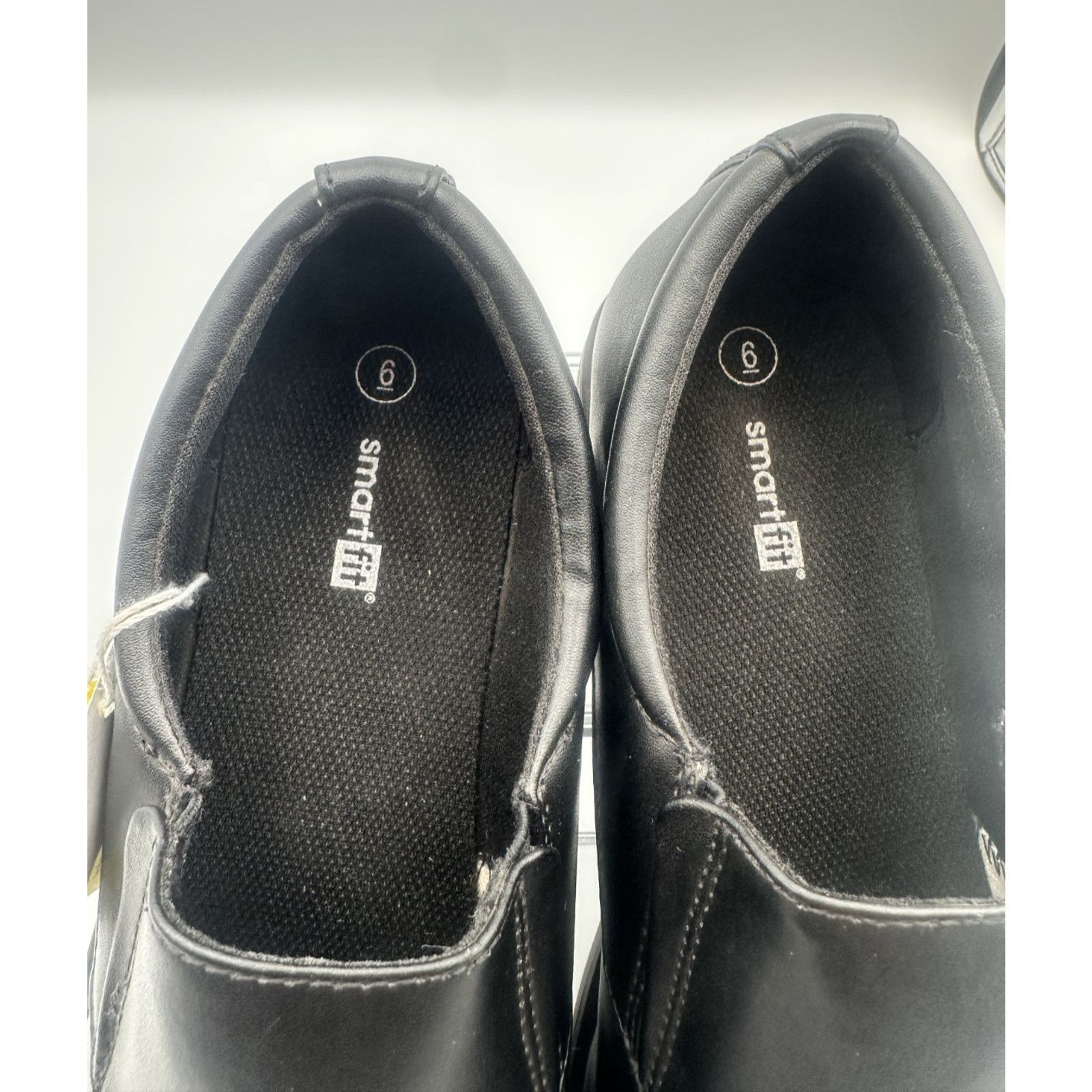 Other Smart Fit Boys Black Easy Slip On Dress Shoes Square Toed Size US 6 / EU 39 - 3 Thumbnail