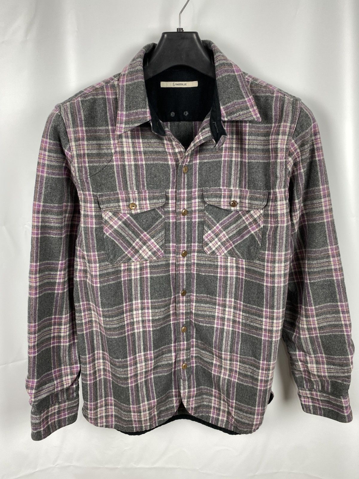RAGEBLUE Rageblue Plaid Flannel Wool Shirt Jacket size L Size US L / EU 52-54 / 3 - 1 Thumbnail