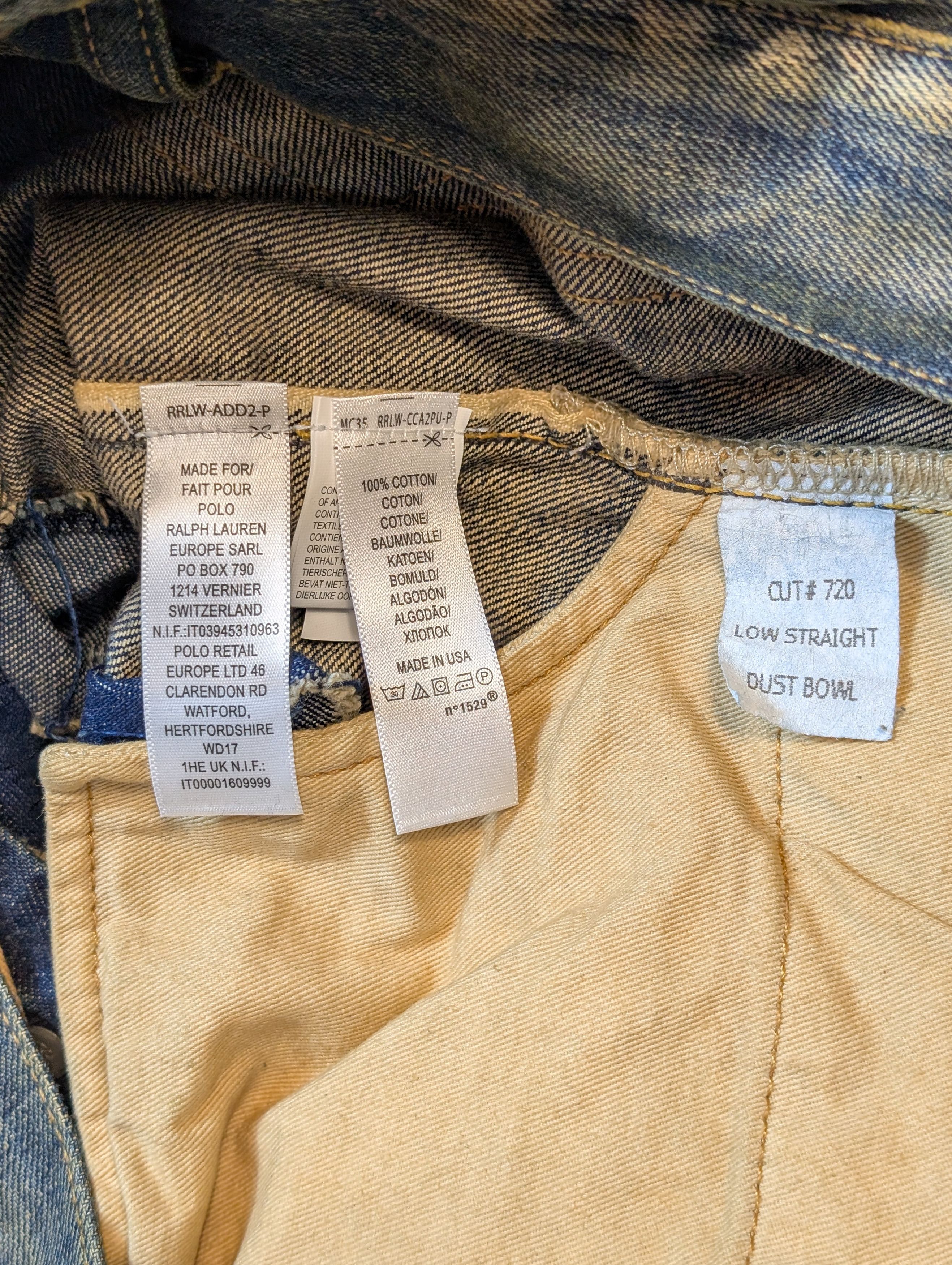 RRL Ralph Lauren NWT RRL Ralph Lauren Distressed Rust Wax Jeans Dust Bowl Size US 34 / EU 50 - 7 Thumbnail