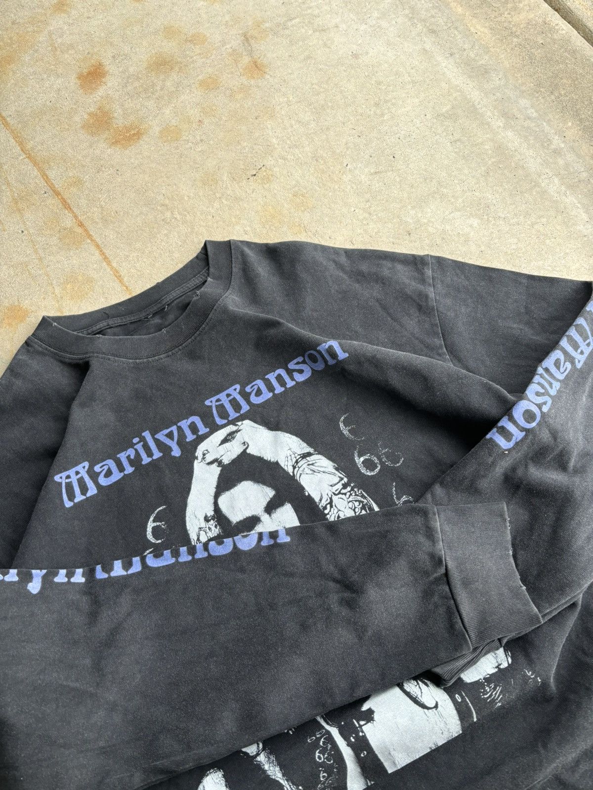 Vintage Crazy 90s Marilyn Manson 666 Heavy Parking Boot Longsleeve Size US XL / EU 56 / 4 - 6 Thumbnail