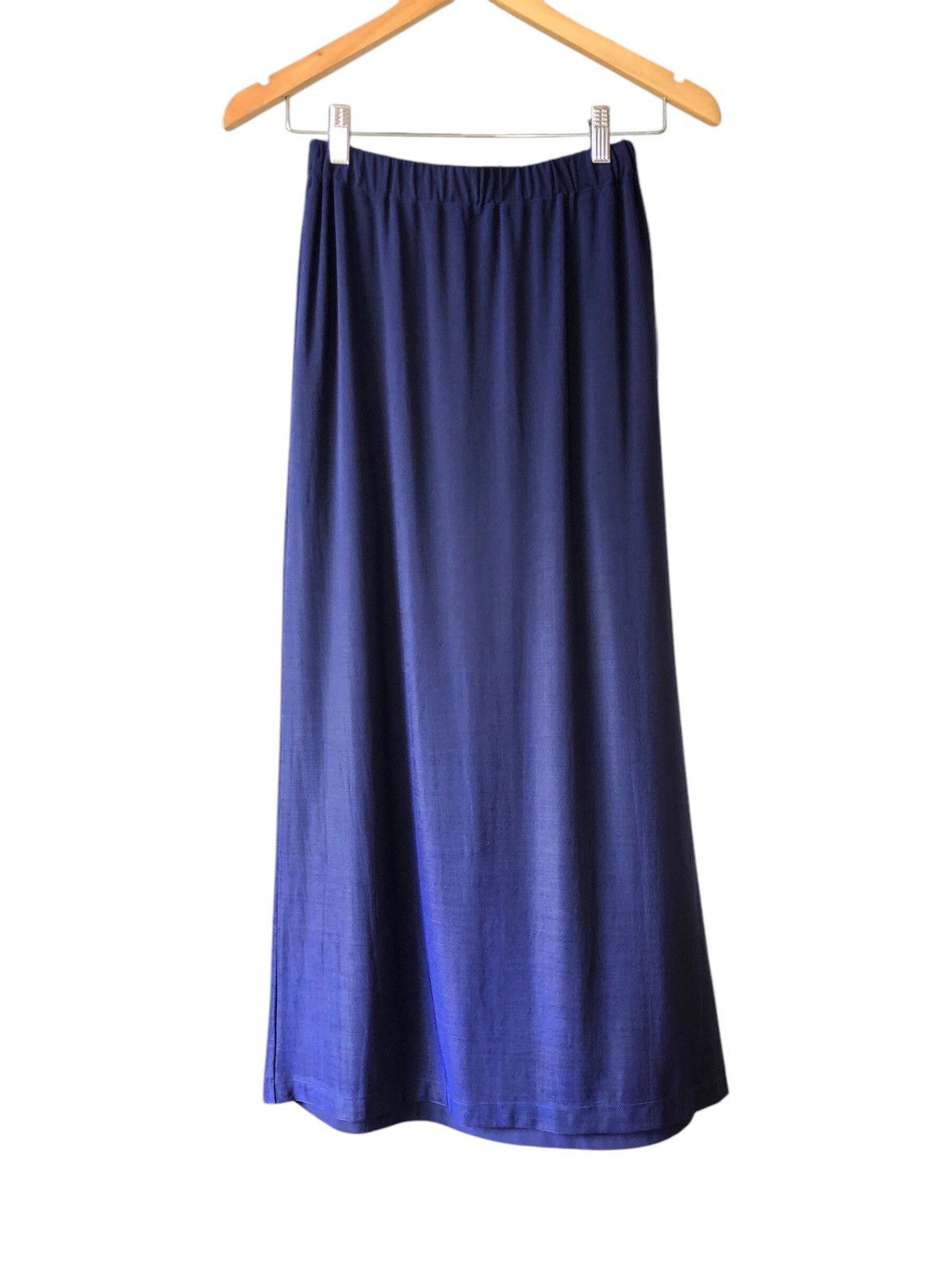 Pleats Please Issey Miyake ✨Vintage Issey Miyake Shiny Blue Stretchable Midi Skirt Size 25" / US 0 / IT 36 - 1 Thumbnail
