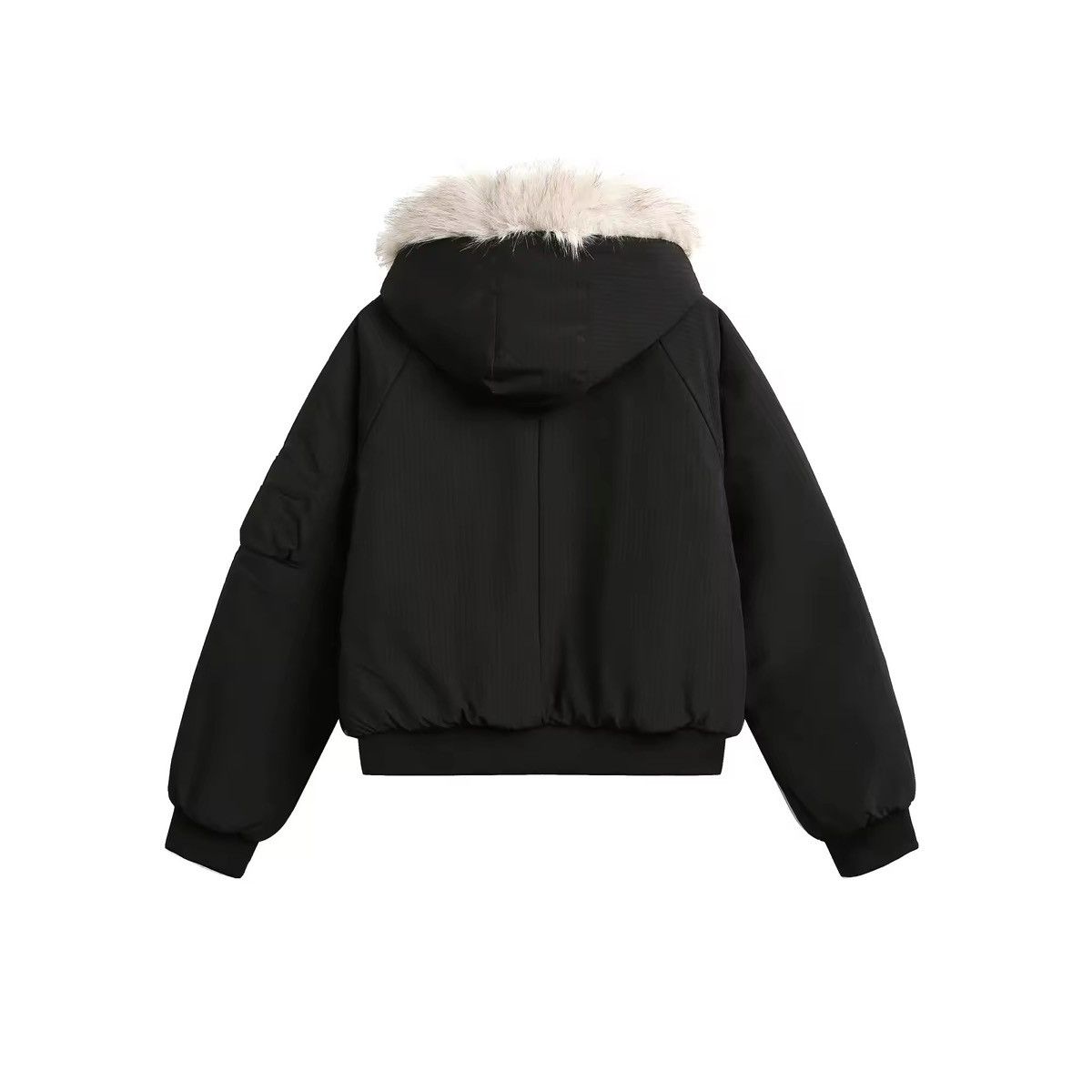 Designer Winter Autumn Warm Fur Collar Hooded Quilted Padded Jacket Size US S / EU 44-46 / 1 - 2 Thumbnail