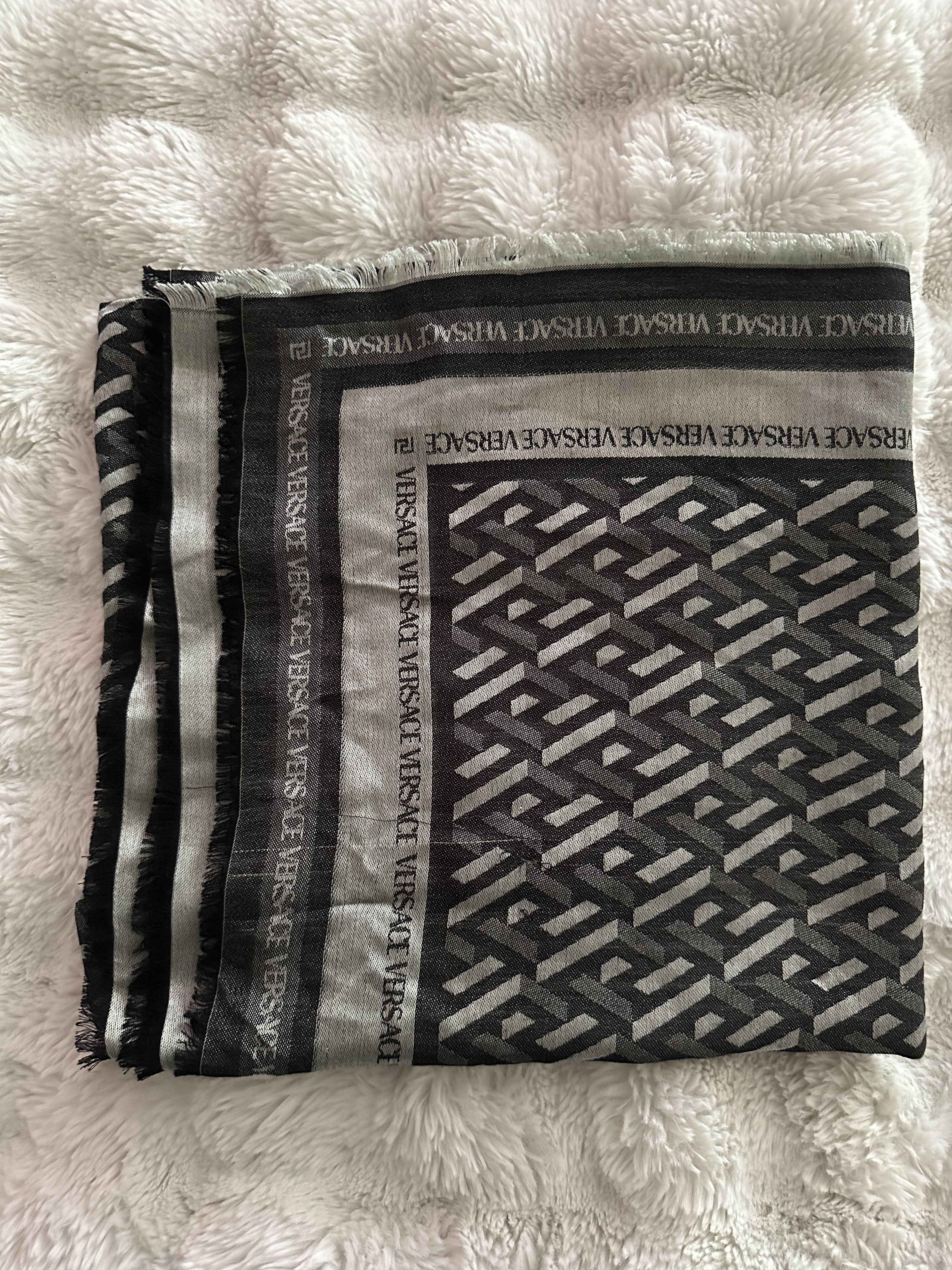 Versace Versace 3D Greca Logo Scarf Size ONE SIZE - 2 Thumbnail