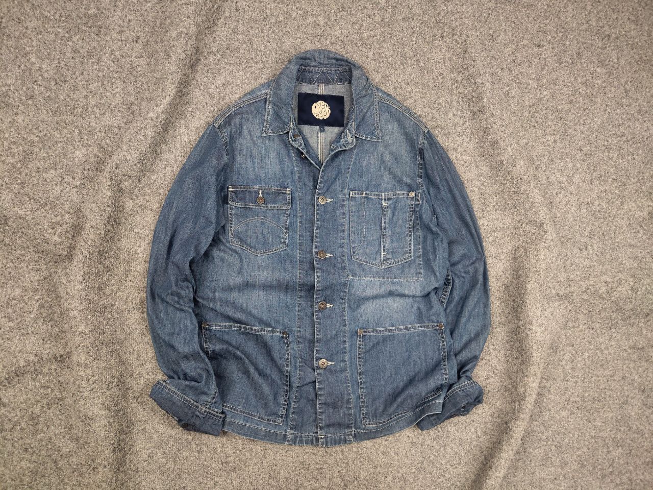 Pretty Green Vtg Pretty Green Design Work Overshirt Pocket Denim Jacket Size US M / EU 48-50 / 2 - 1 Thumbnail