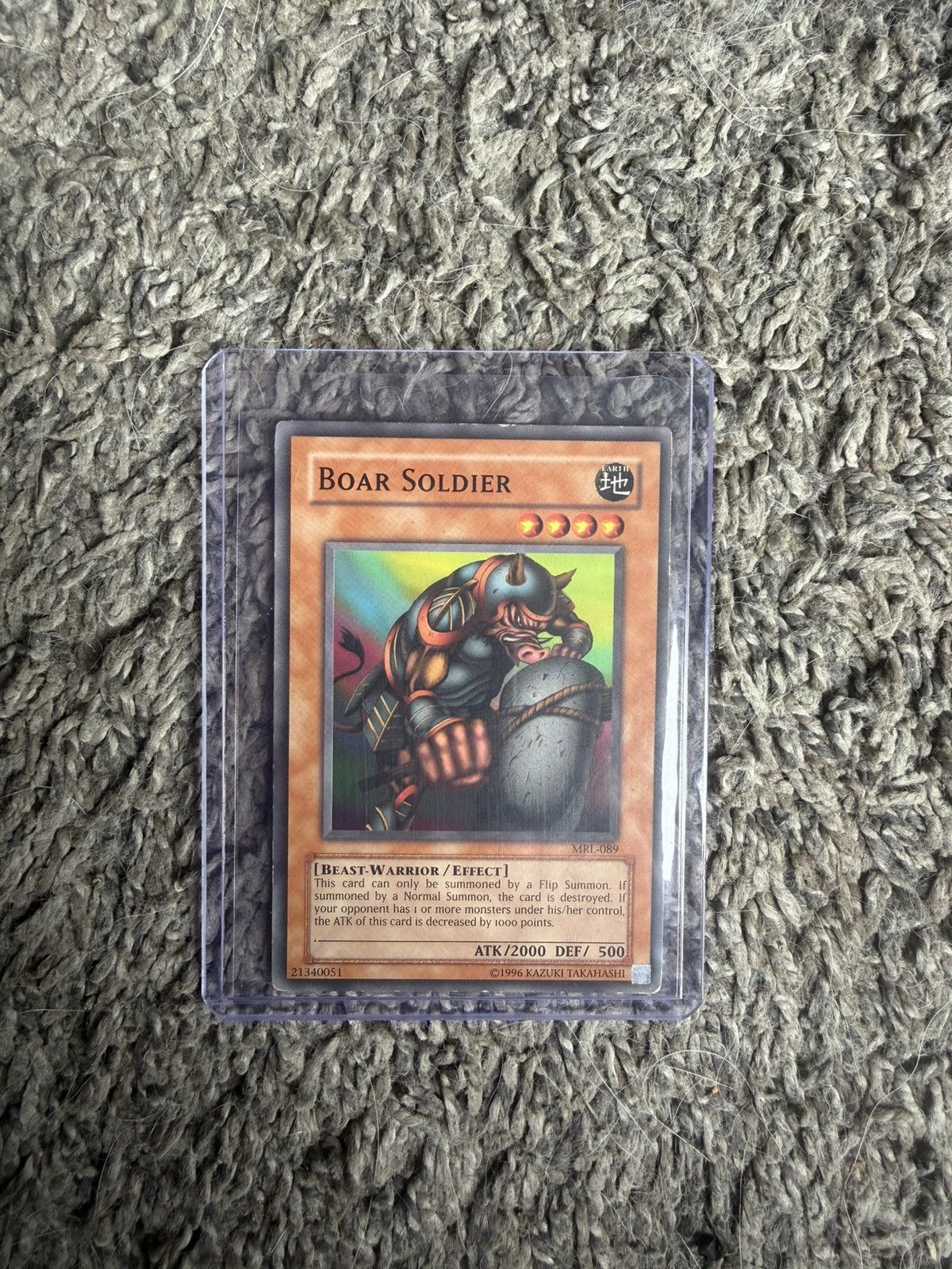 Vintage 1996 Konami Yu-Gi-Oh! Boar Soldier Card Size ONE SIZE - 1 Thumbnail