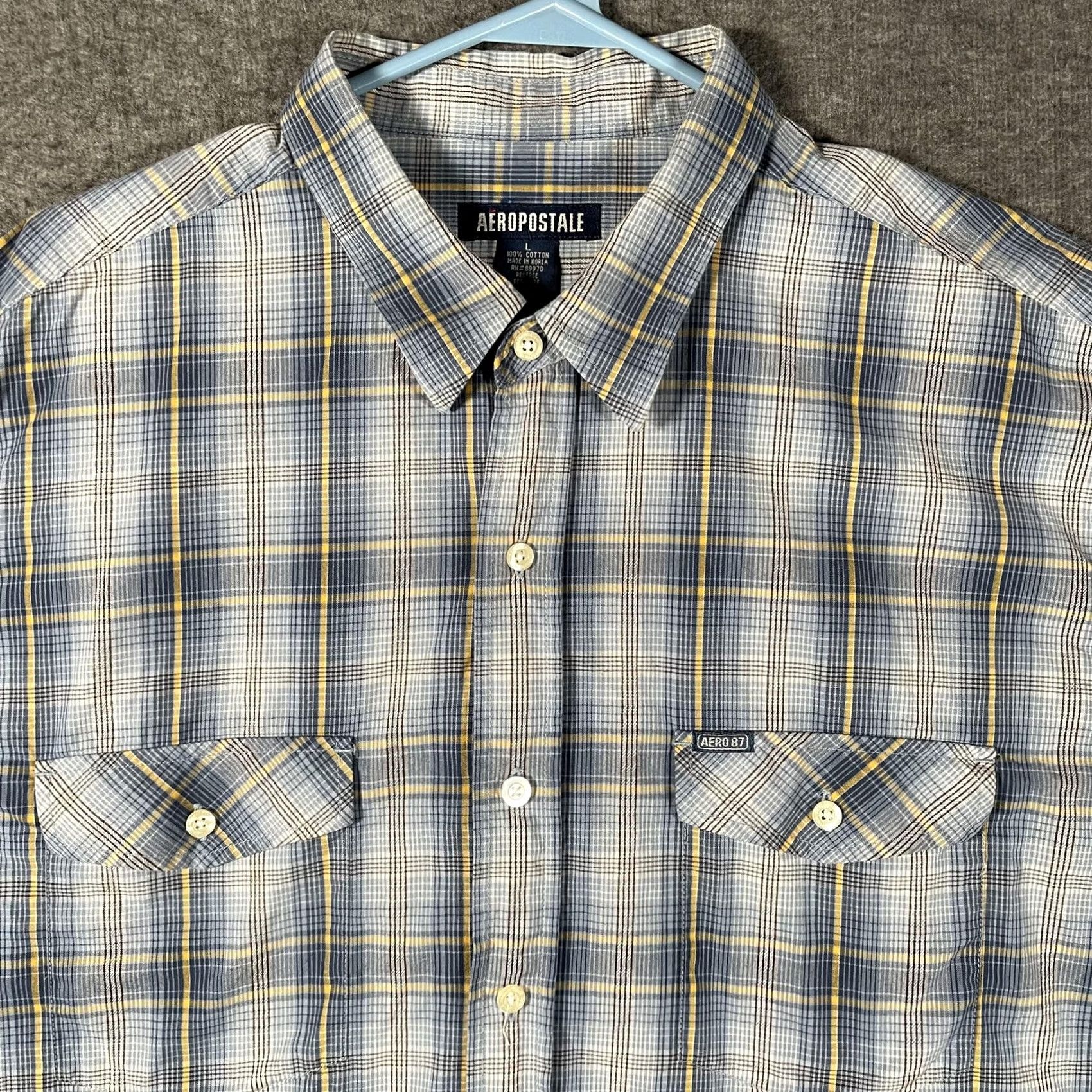 Vintage VINTAGE Aeropostale Shirt Mens Large Blue Plaid Long Sleeve Button Up Cotton Casual Y2K Size US L / EU 52-54 / 3 - 2 Thumbnail